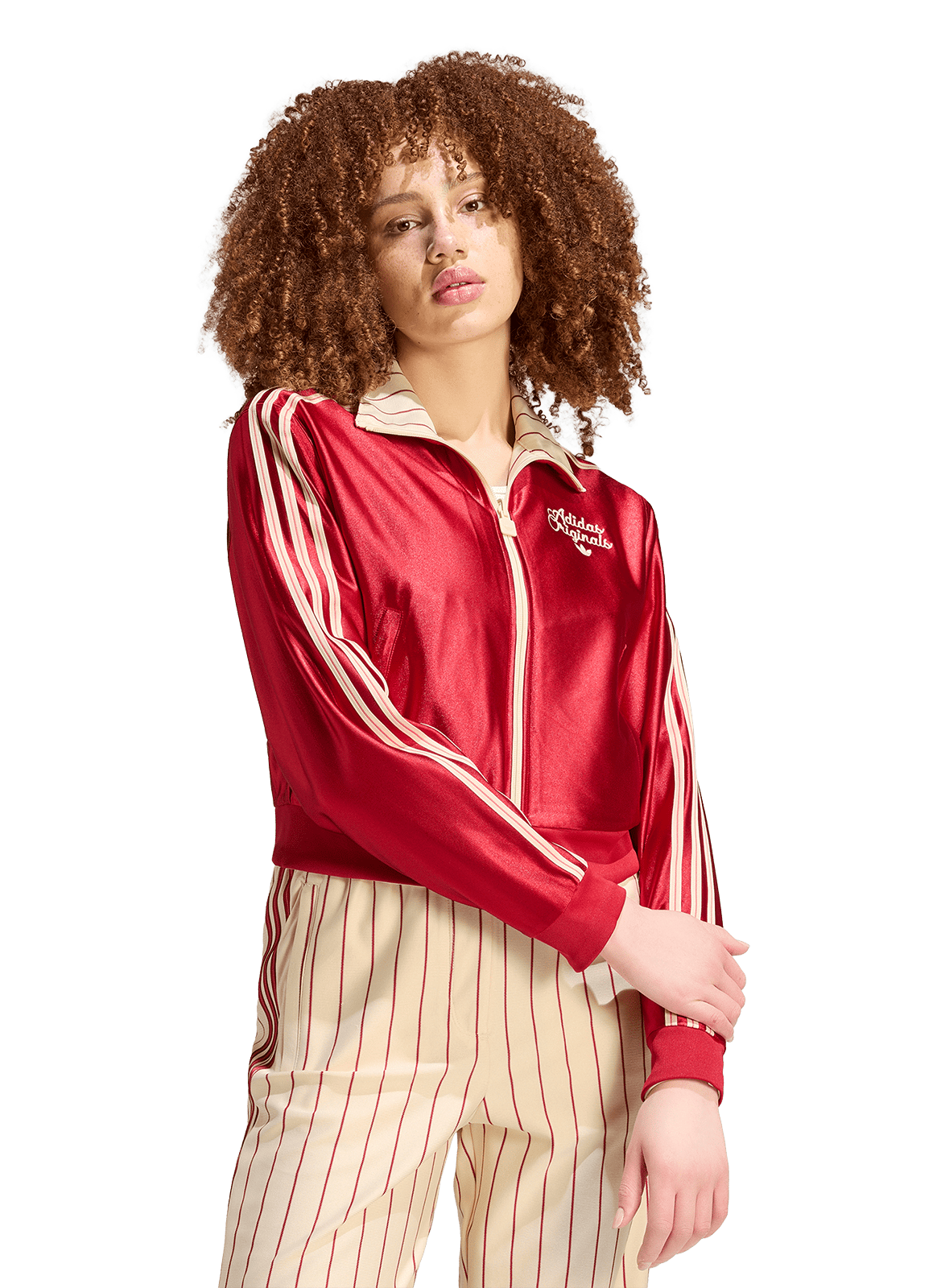 Sweat droit à rayures ADIDAS Blanc