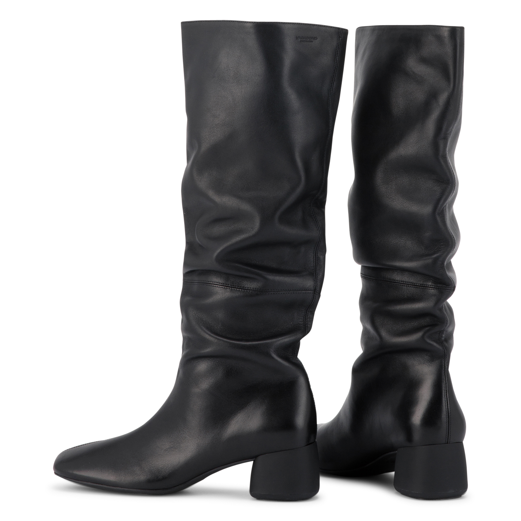 Bottes à enfiler en cuir lisse VAGABOND Noir