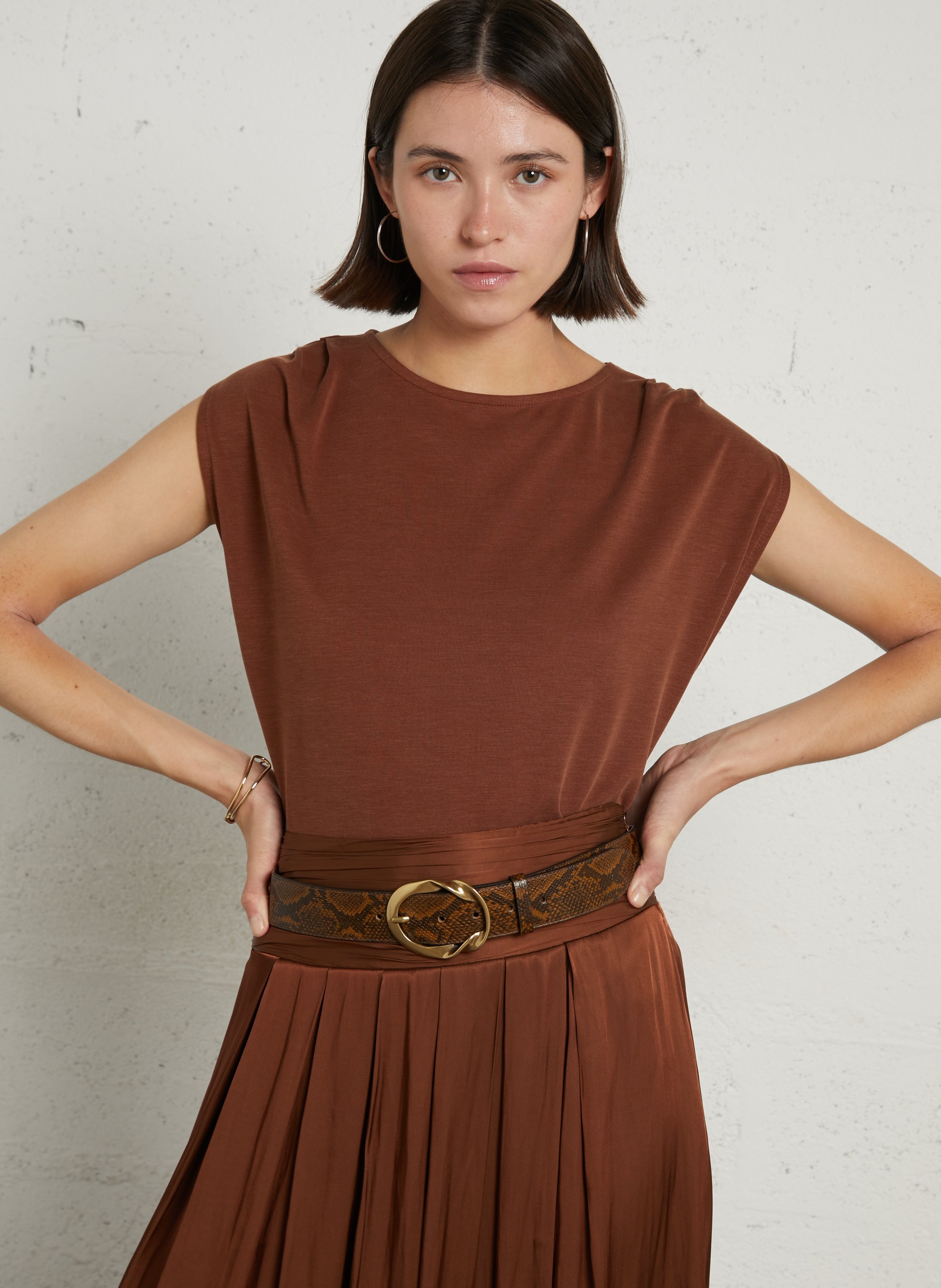 Round-neck T-shirt MAISON 123 Beige