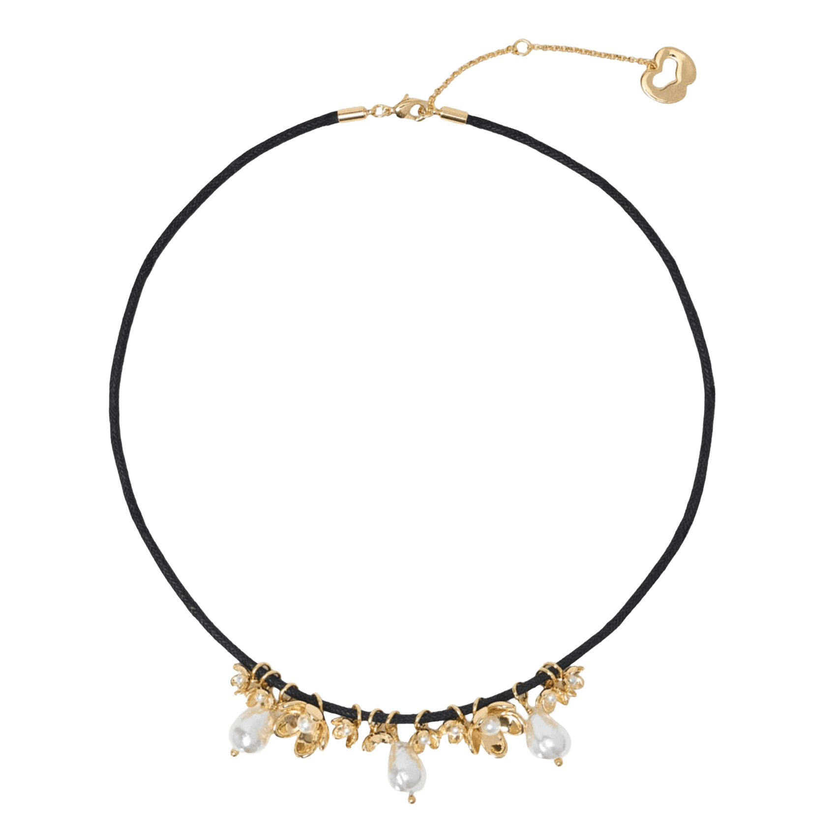 Ketting met parel bloemen MAJE Goudkleurig