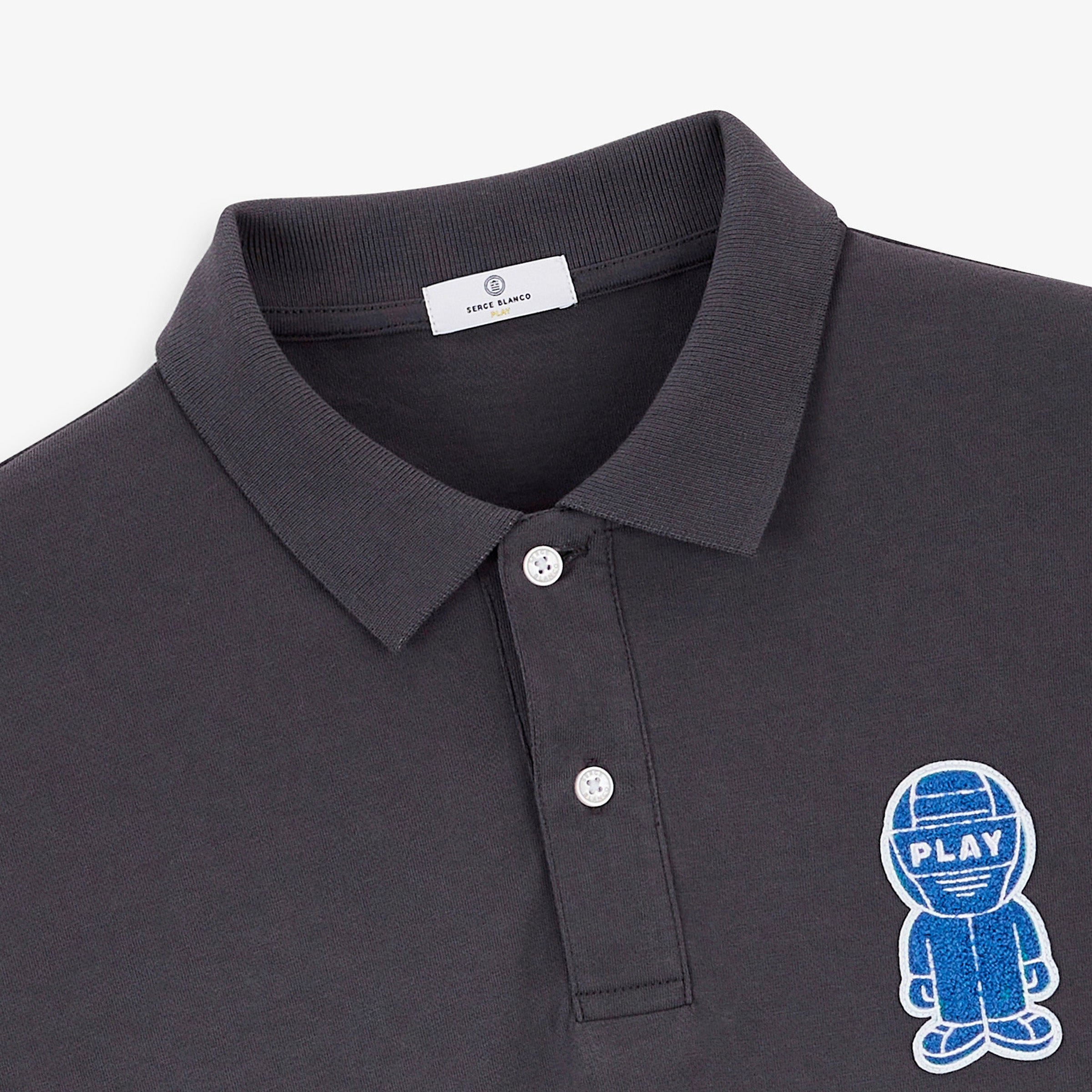 Piqué polo short-sleeve badge looped pilot gray asphalt sbplay SERGE BLANCO Grey