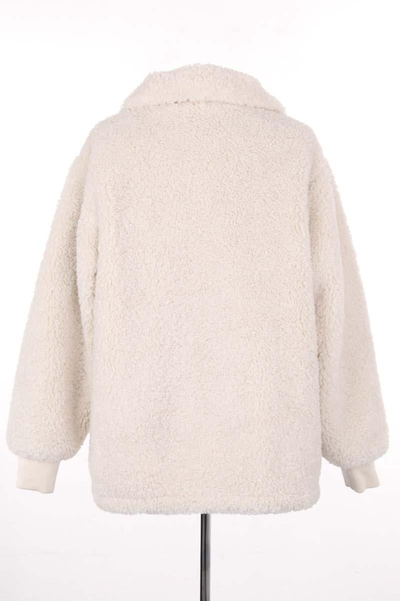 Regular-fit organic cotton jacket with sherpa collar LEVI'S - Seconde main White