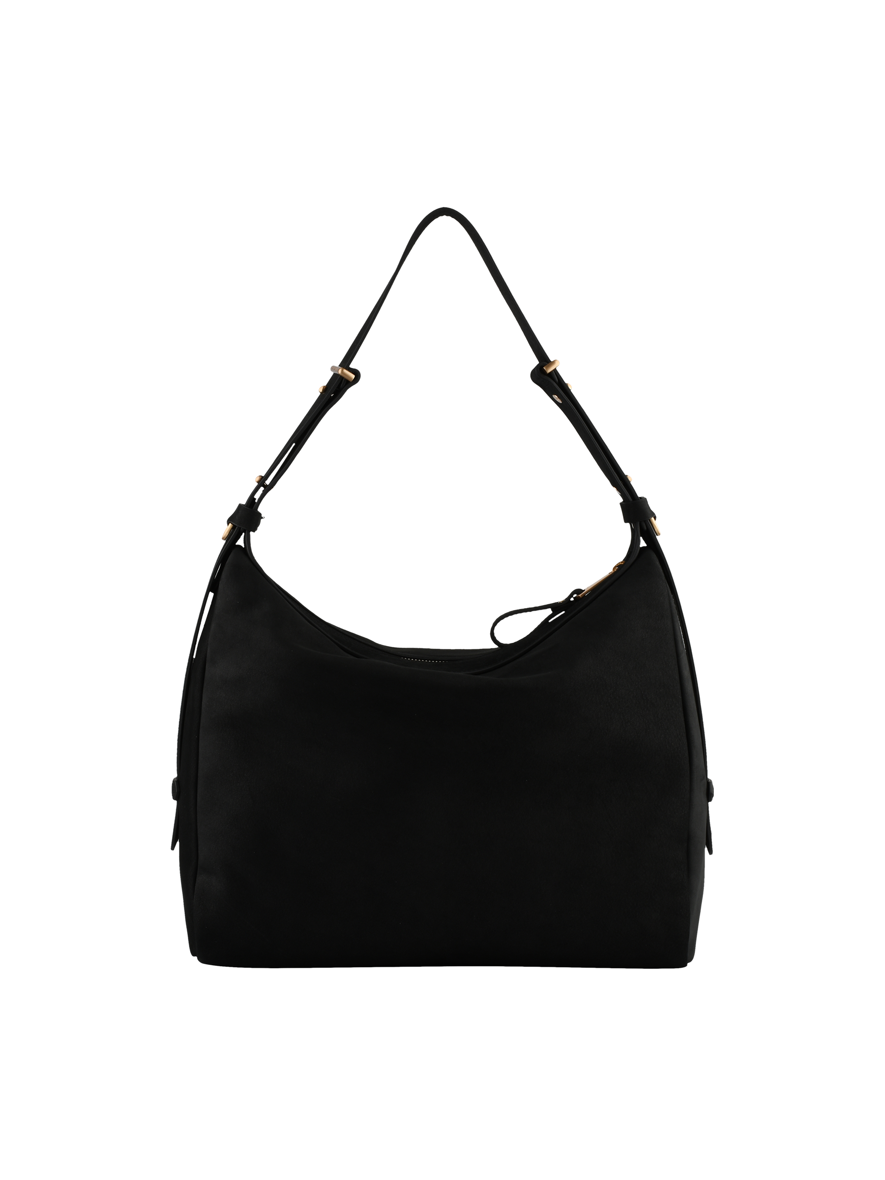 Shoulder bag in cowhide leather with nubuck finish POURCHET Black