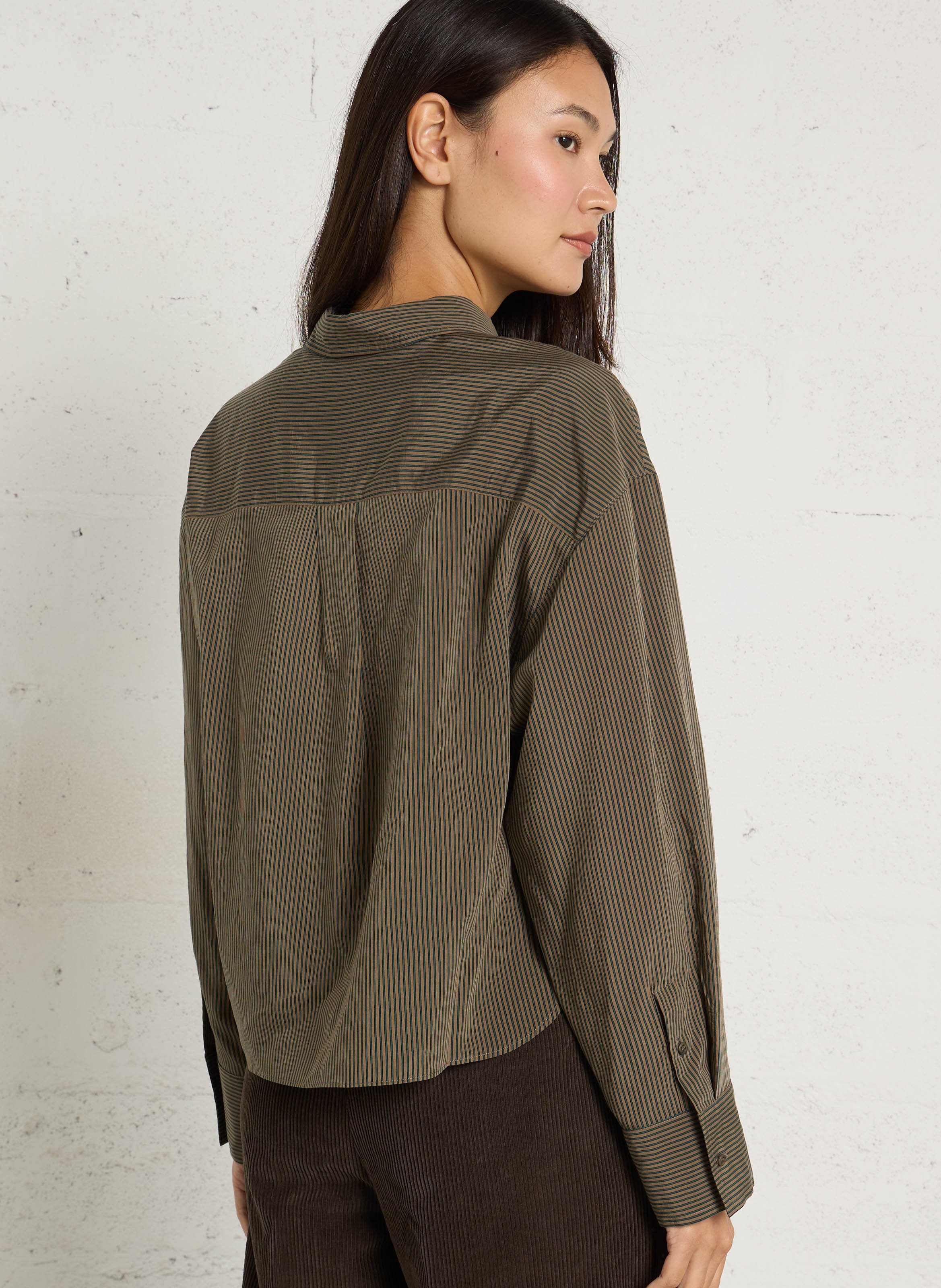 Gerade geschnittenes, gestreiftes Hemd BELLEPIECE Beige