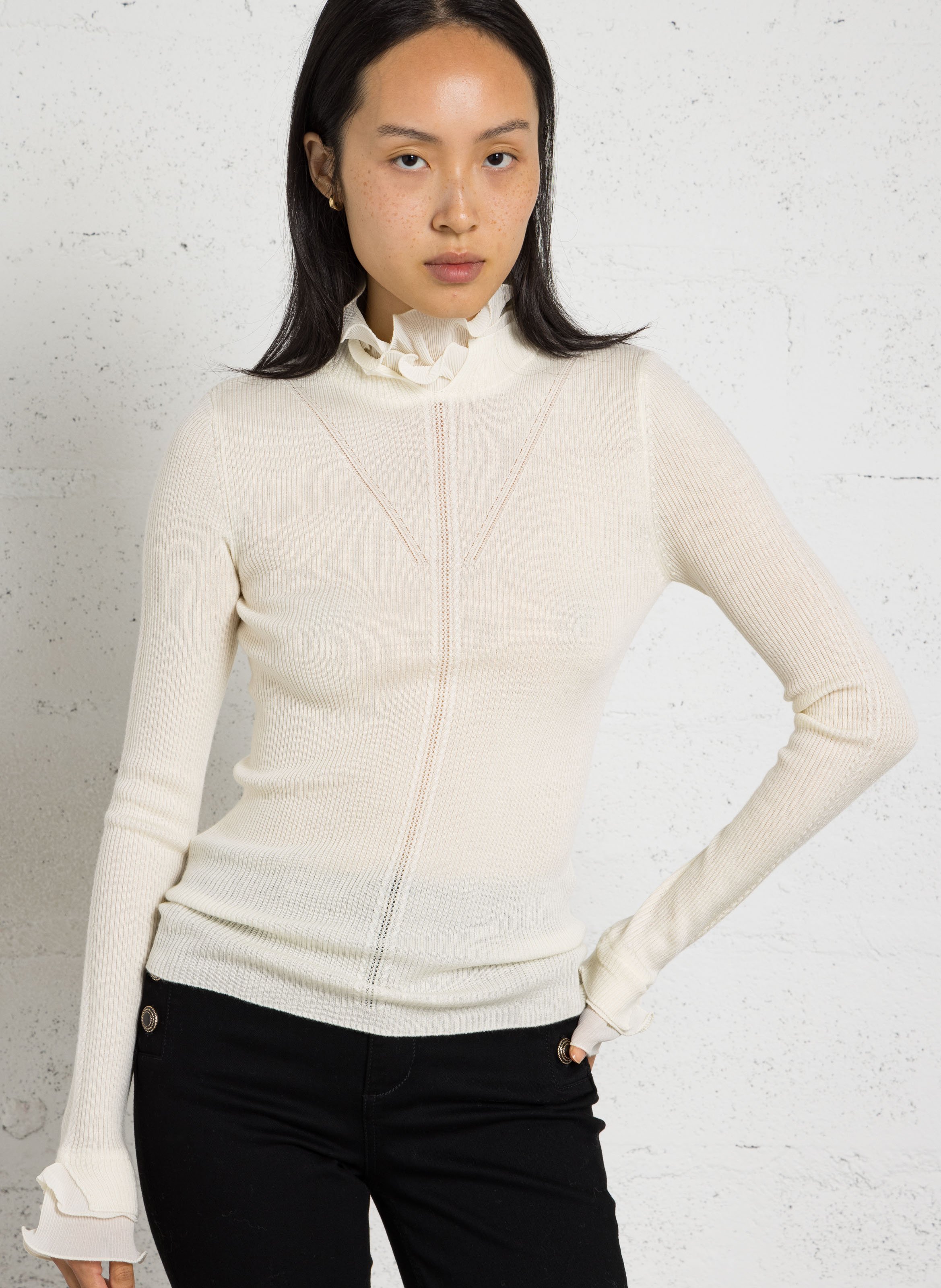 Fitted wool sweater LIU JO White