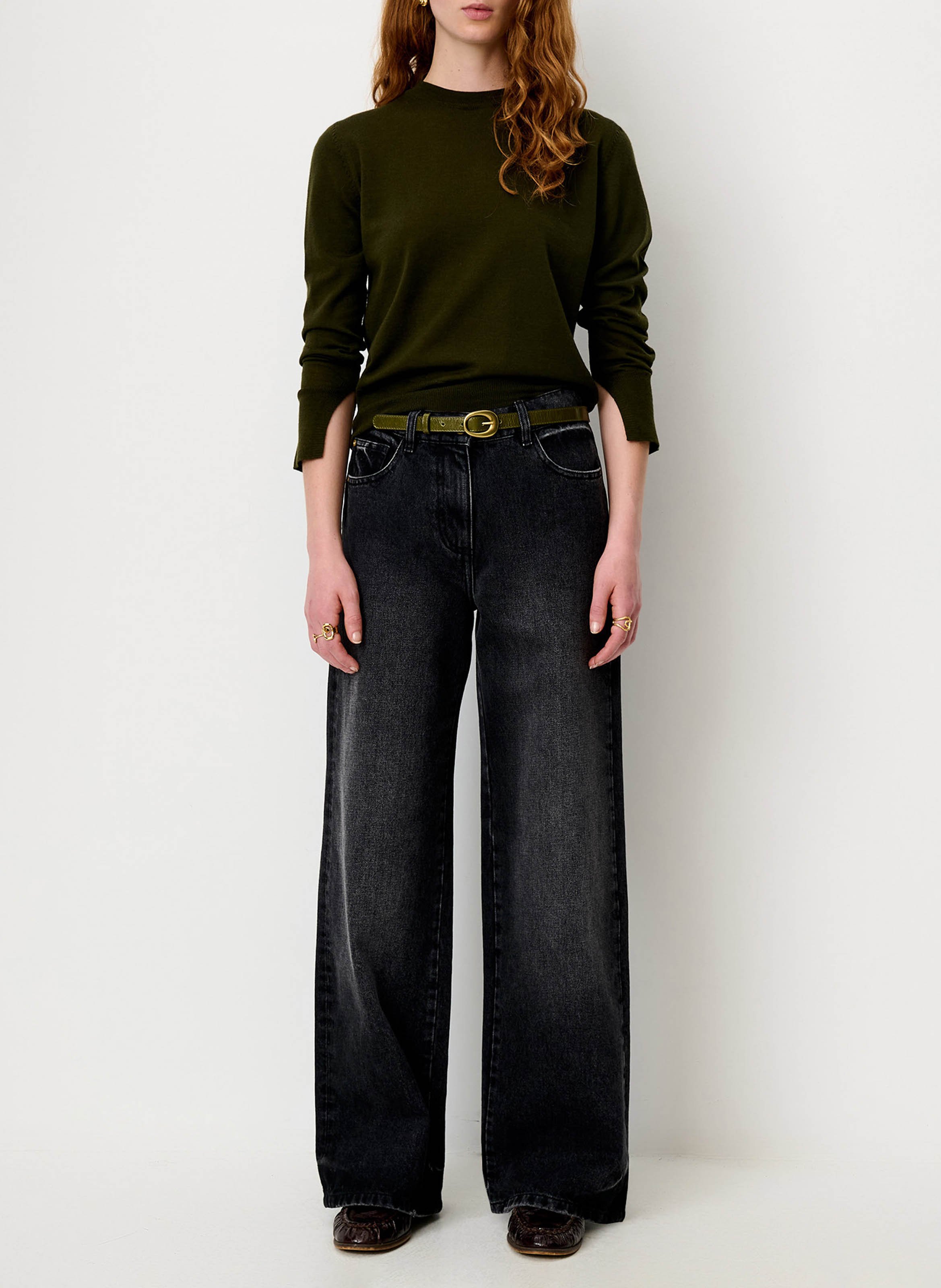 Abidjan wool round-neck sweater SESSUN Green