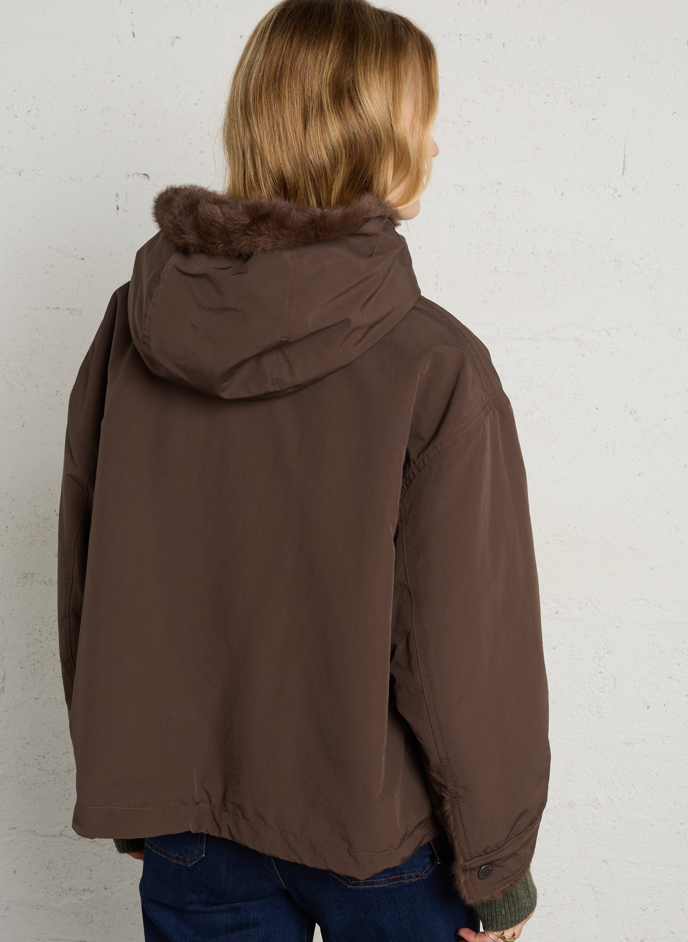 Gerader Wendelmantel mit Kapuze MAX MARA WEEK END Braun