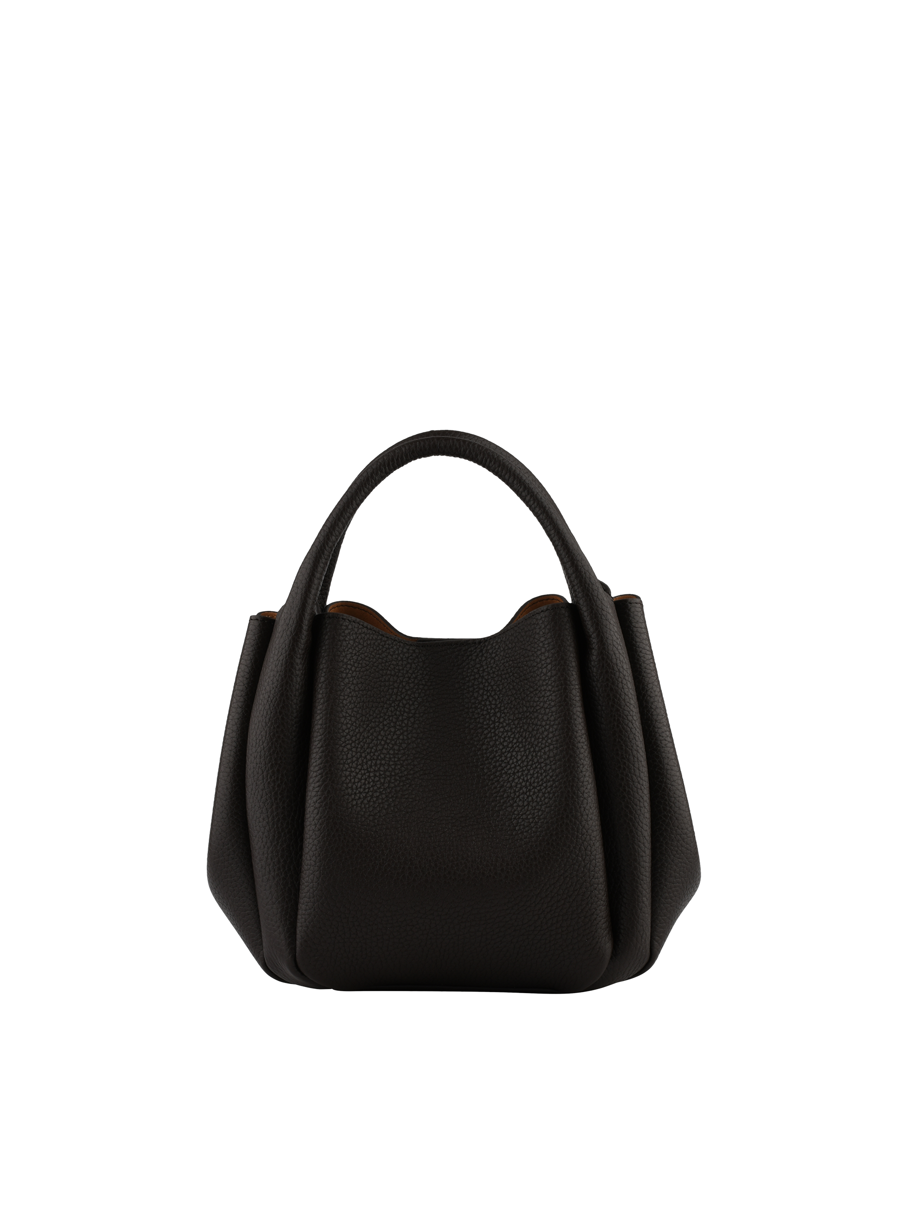 Calfskin leather handbag POURCHET Brown