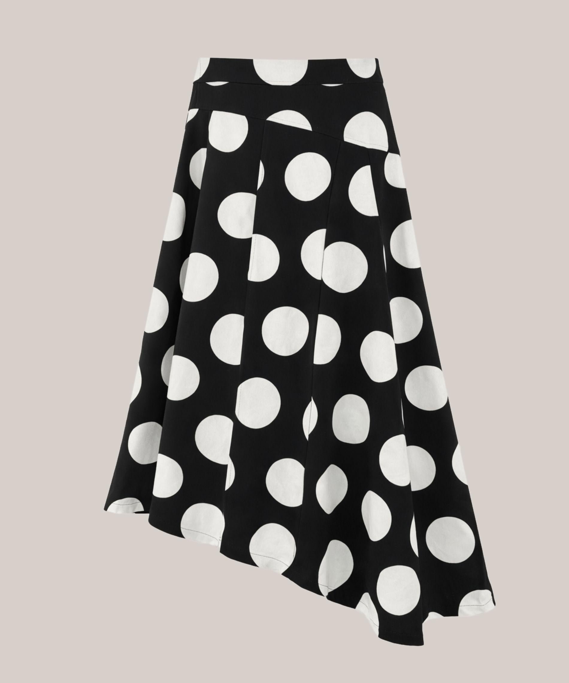 Asymmetrical long skirt in printed canvas RODIER White