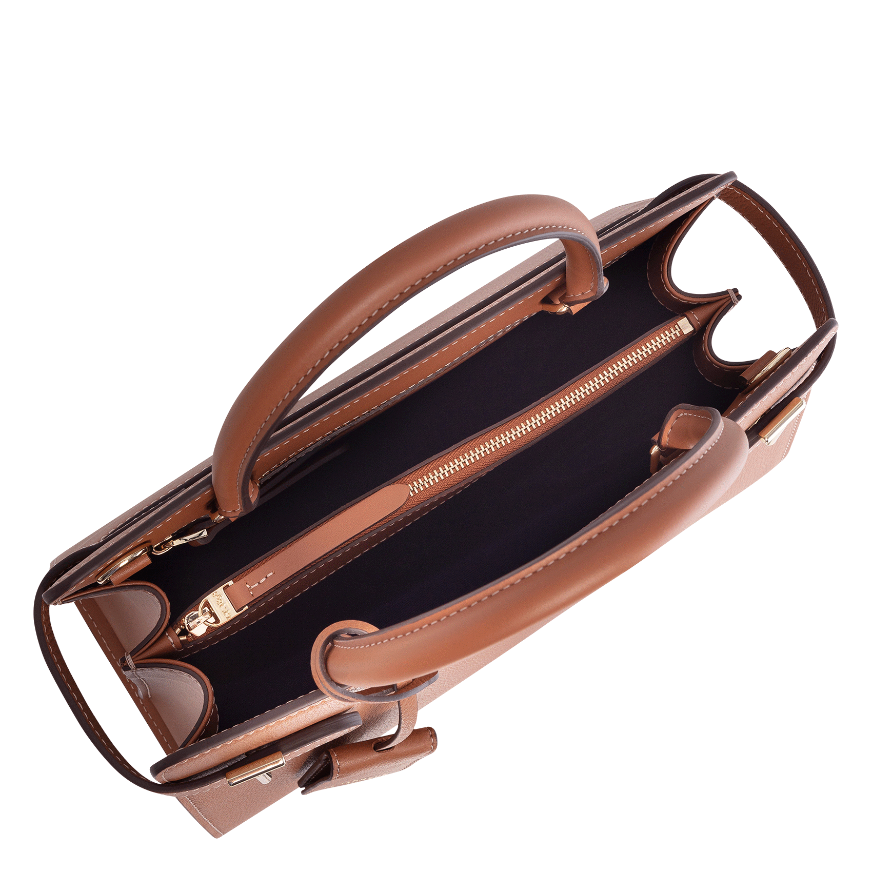 Sac à main en cuir grainé LE TANNEUR Marron