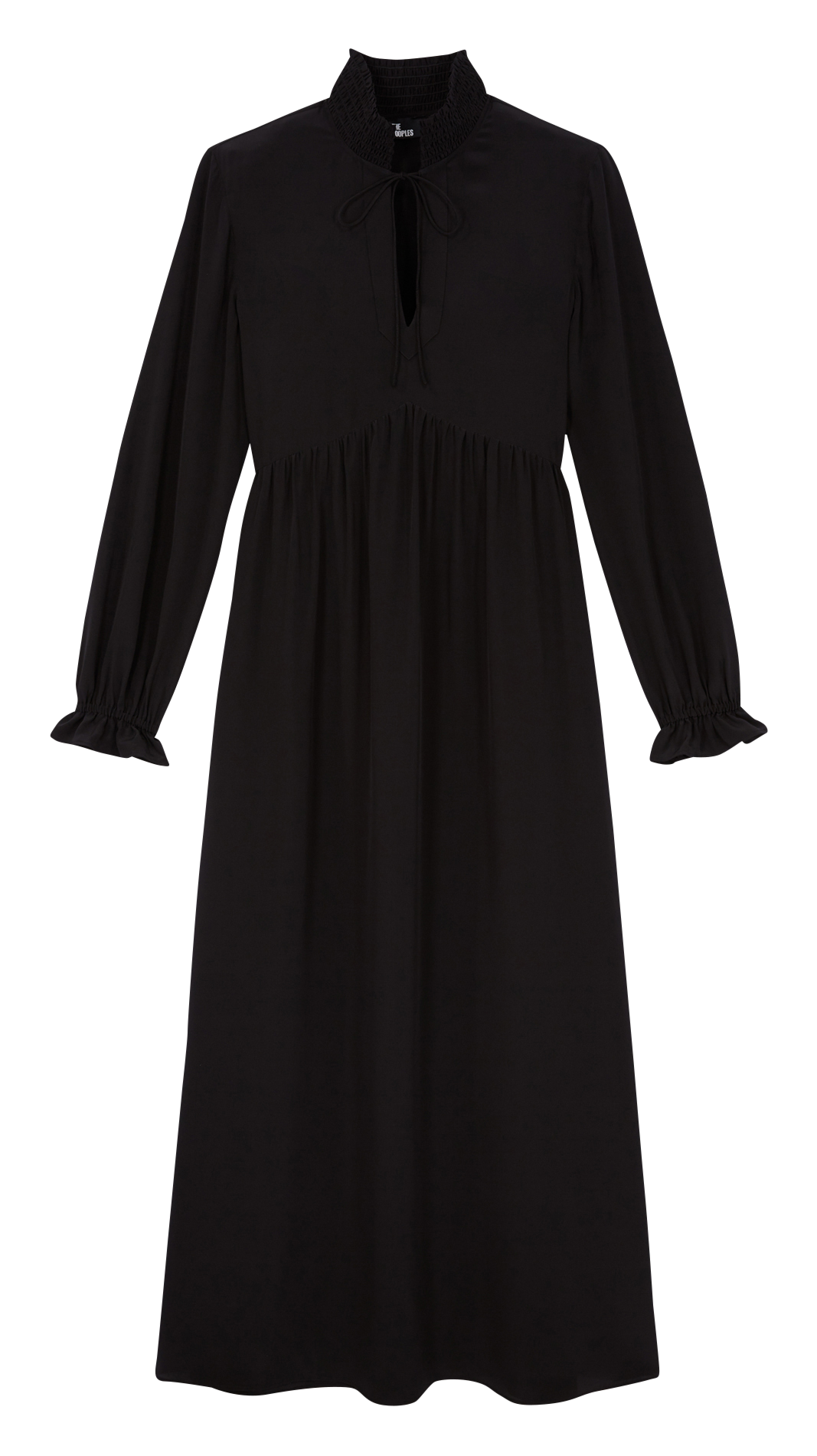 Robe longue à col montant en soie  THE KOOPLES Noir