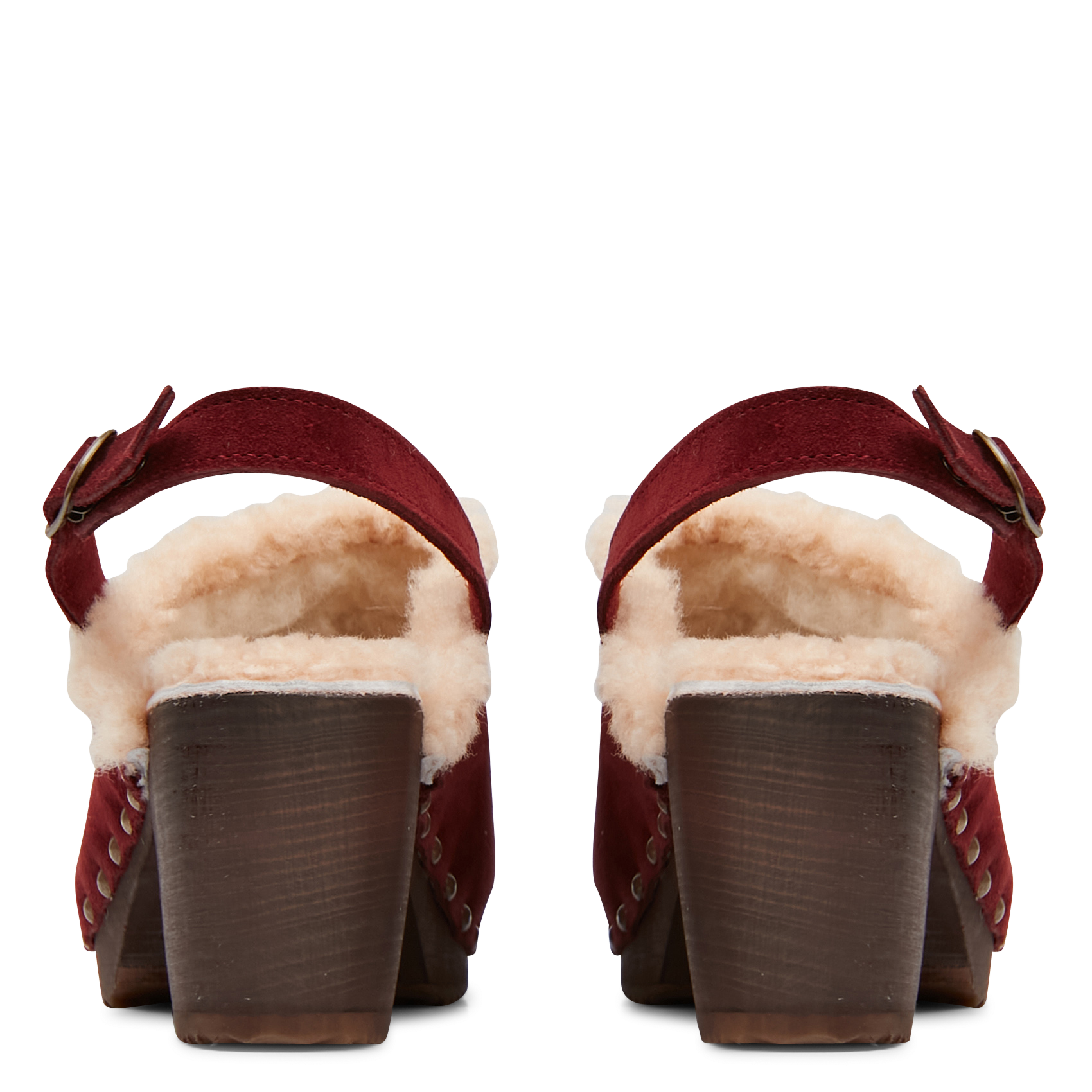 Gevoerde klompen van veloursleer BOSABO Violet