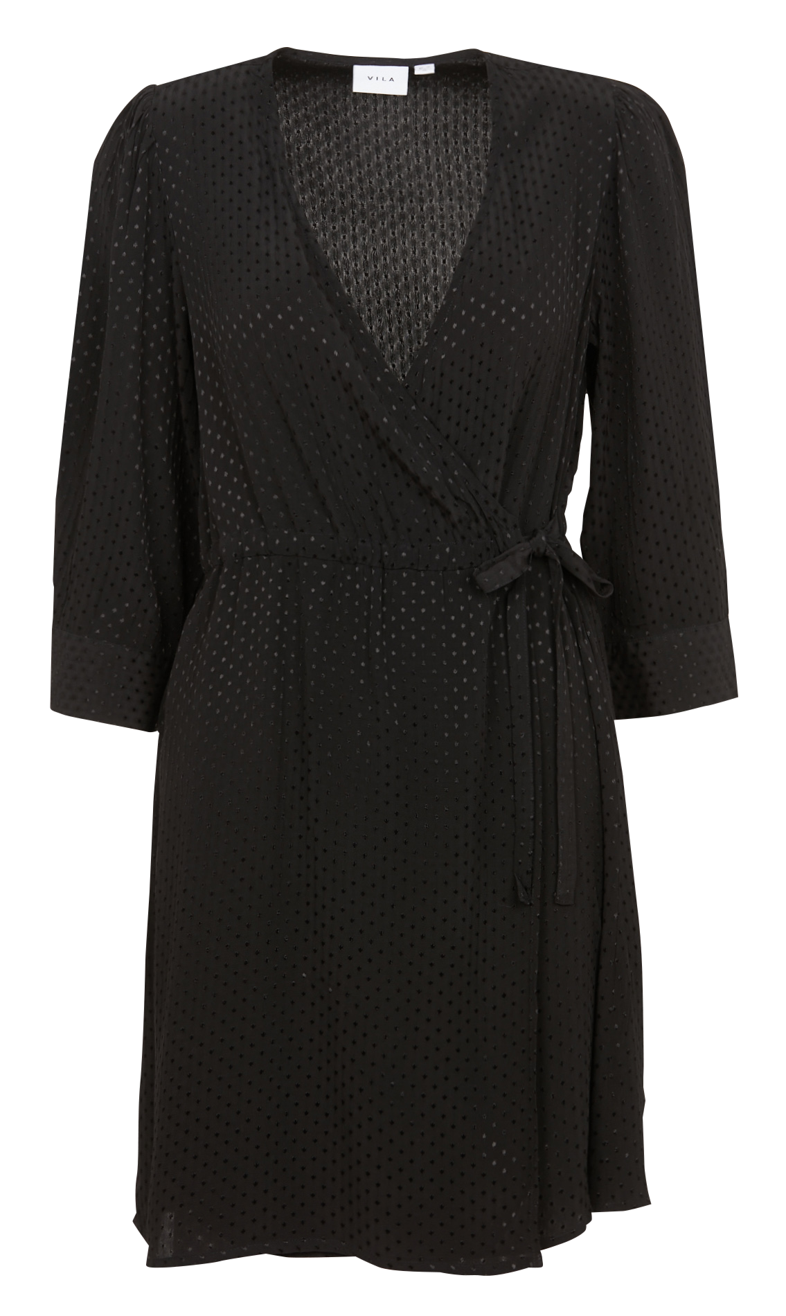 Robe portefeuille texturée droite VILA Noir