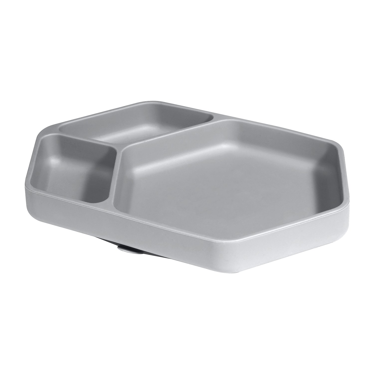 Assiette ventouse carré en silicone KINDSGUT Gris