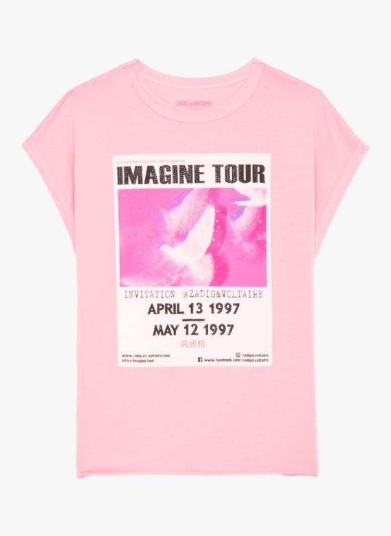 T-Shirt van biokatoen met print Chamallow Zadig&Voltaire Dames