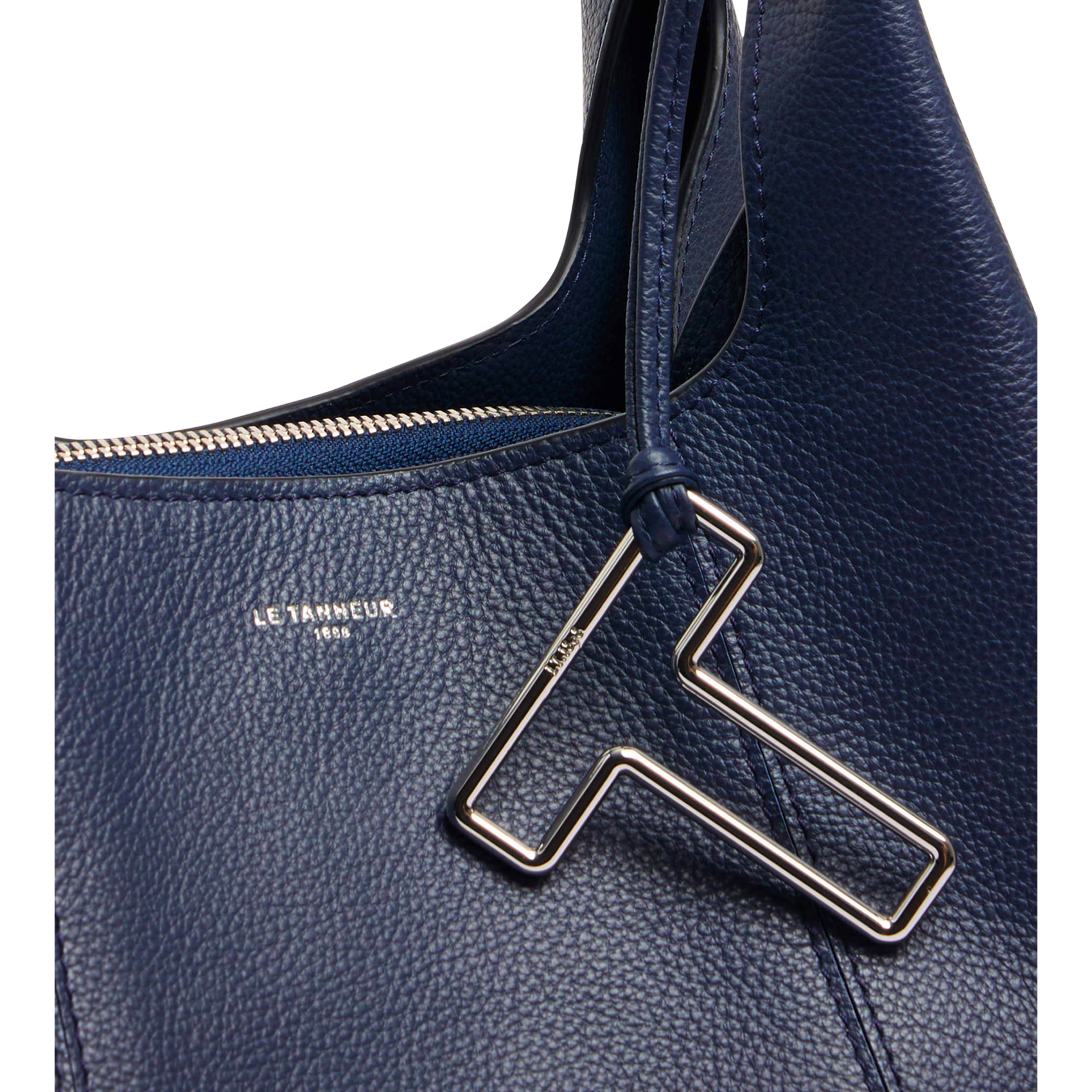 Sac porté épaule en cuir grainé LE TANNEUR Bleu