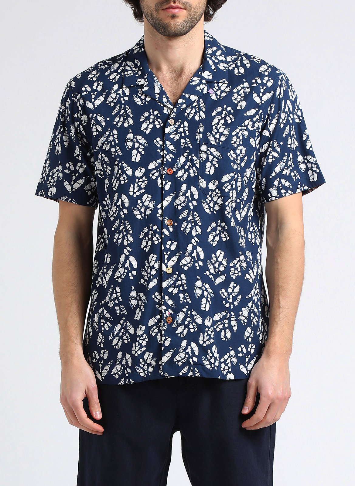 Blouse met korte mouw, klassieke kraag en print SCOTCH AND SODA Veelkleurig