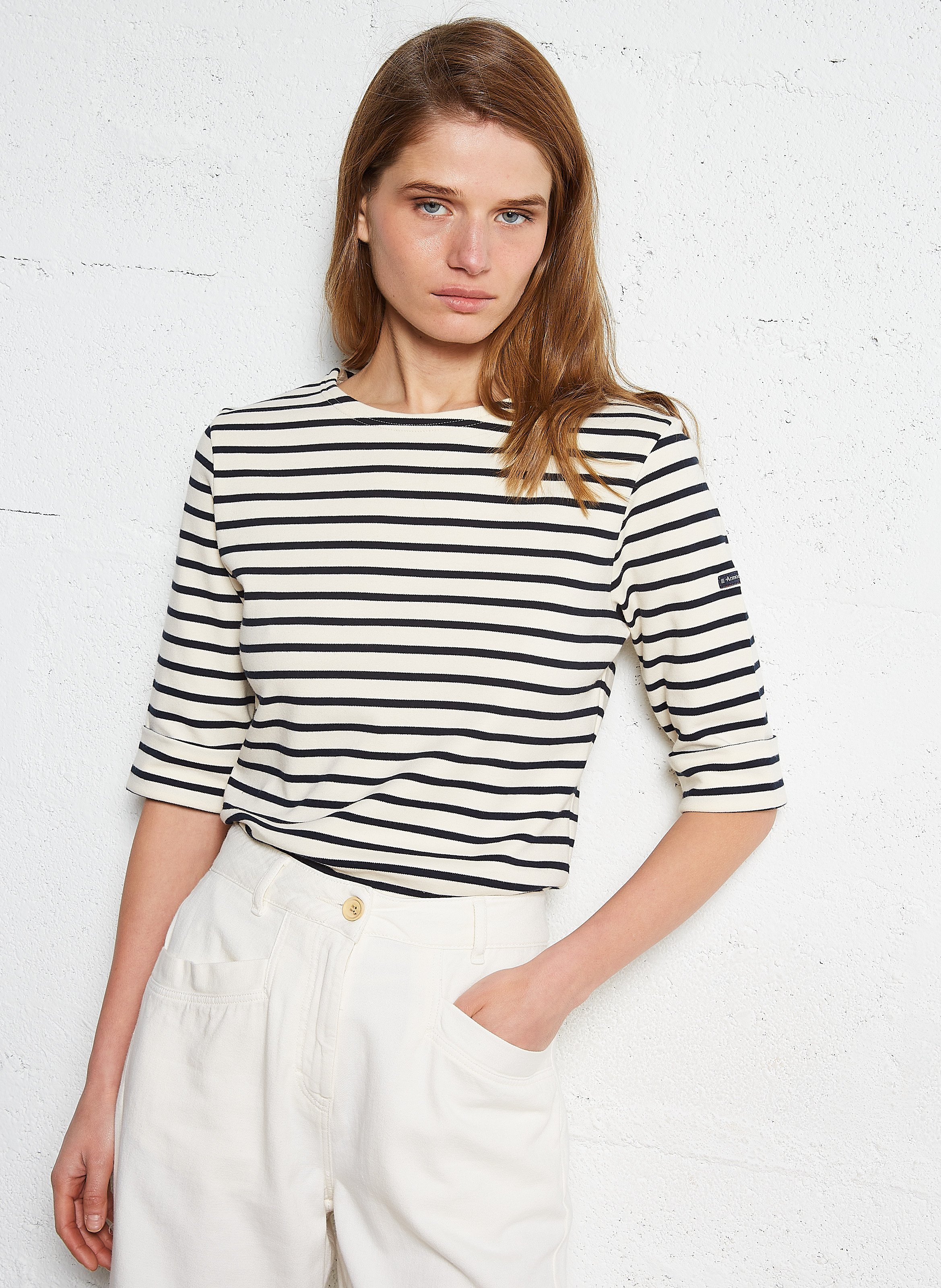 Marinière col bateau en coton épais  ARMOR LUX Multicolore