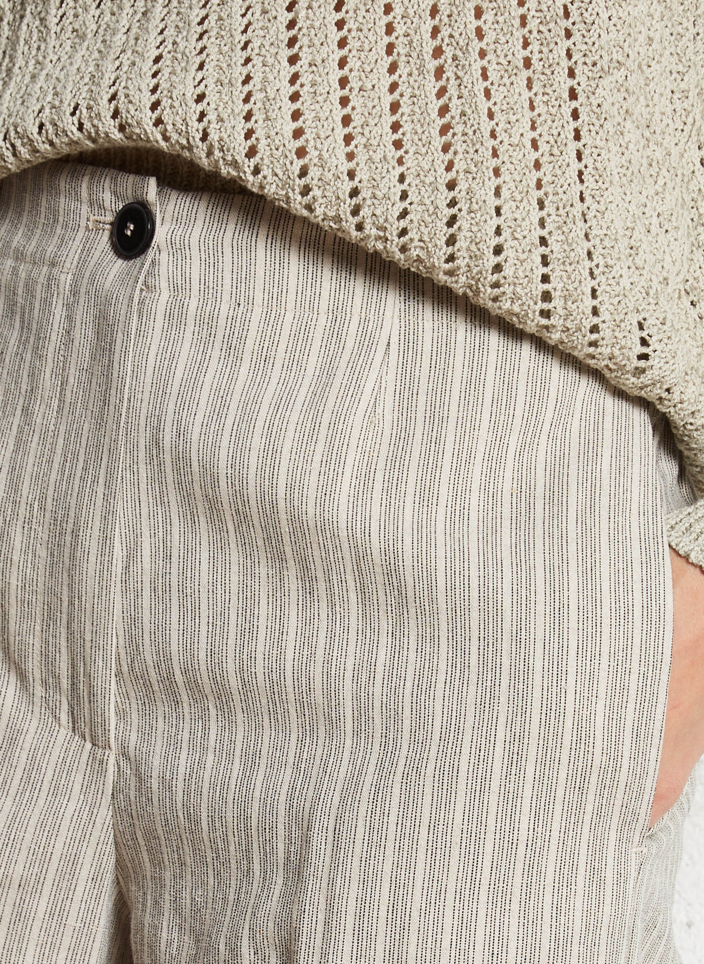 Pantalon large en lin et coton  POMANDERE Blanc