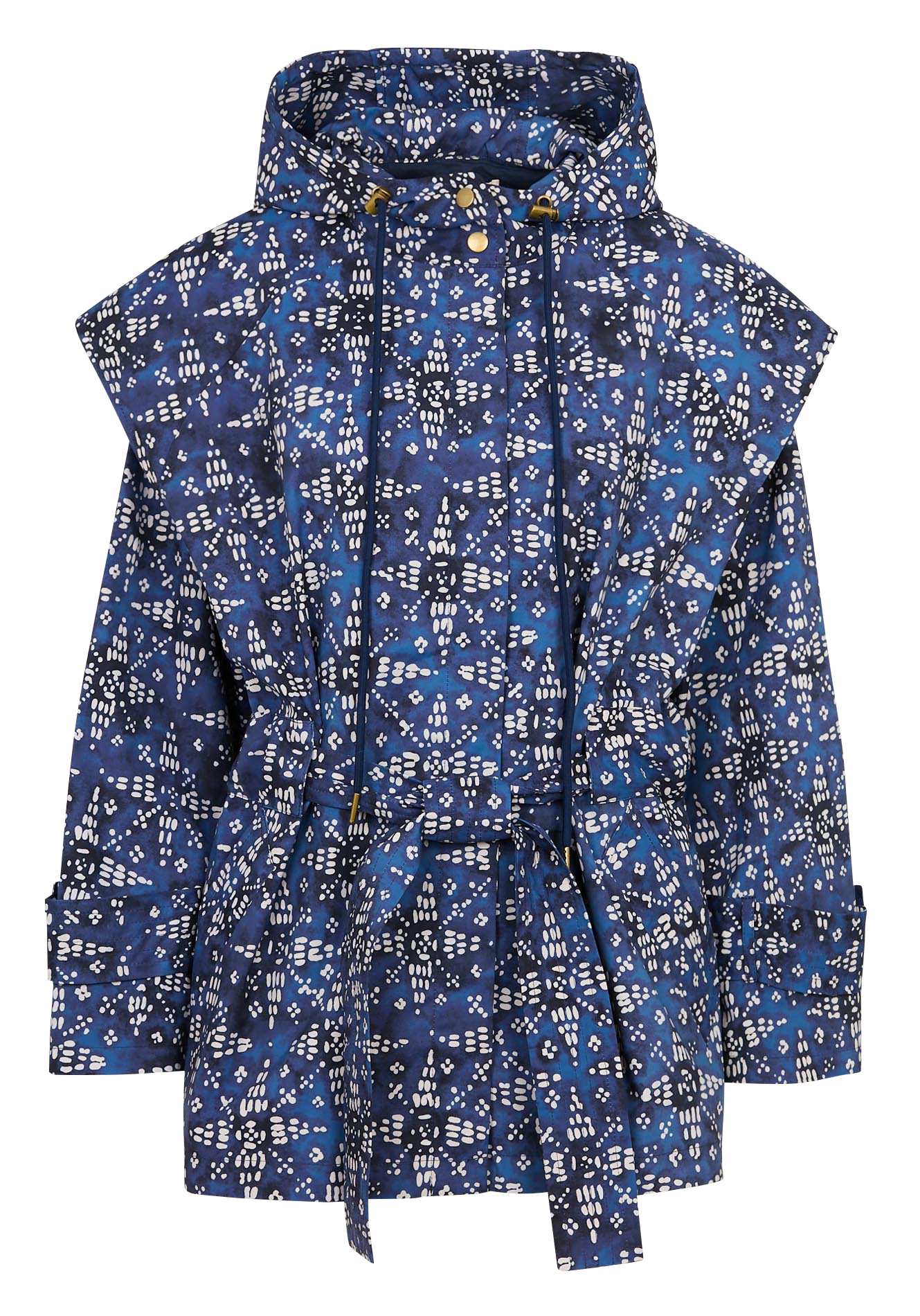 Manteau imprimé à capuche LOUISE MISHA Bleu