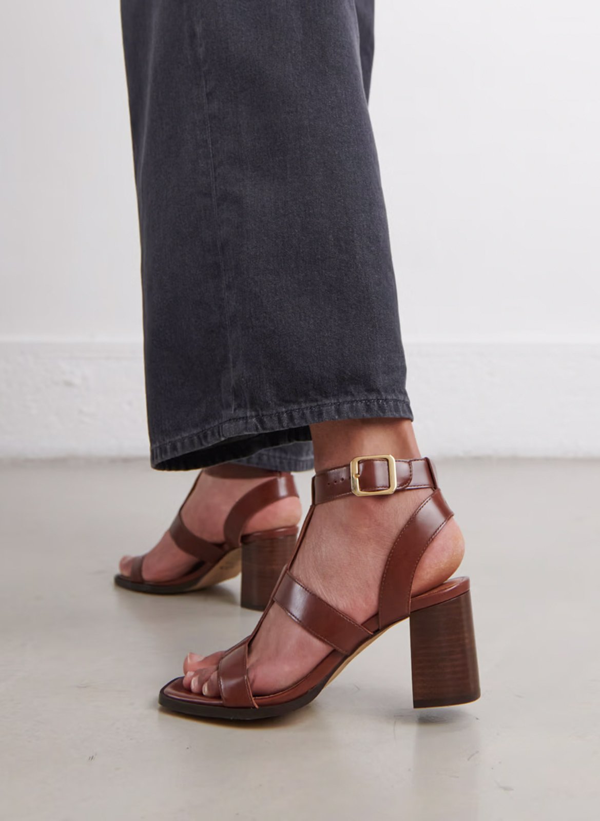 Ledersandalen mit Absatz JONAK Braun