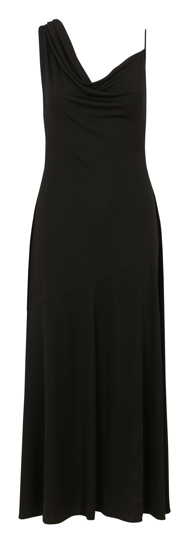 Robe longue col asymétrique  IMPERIAL Noir