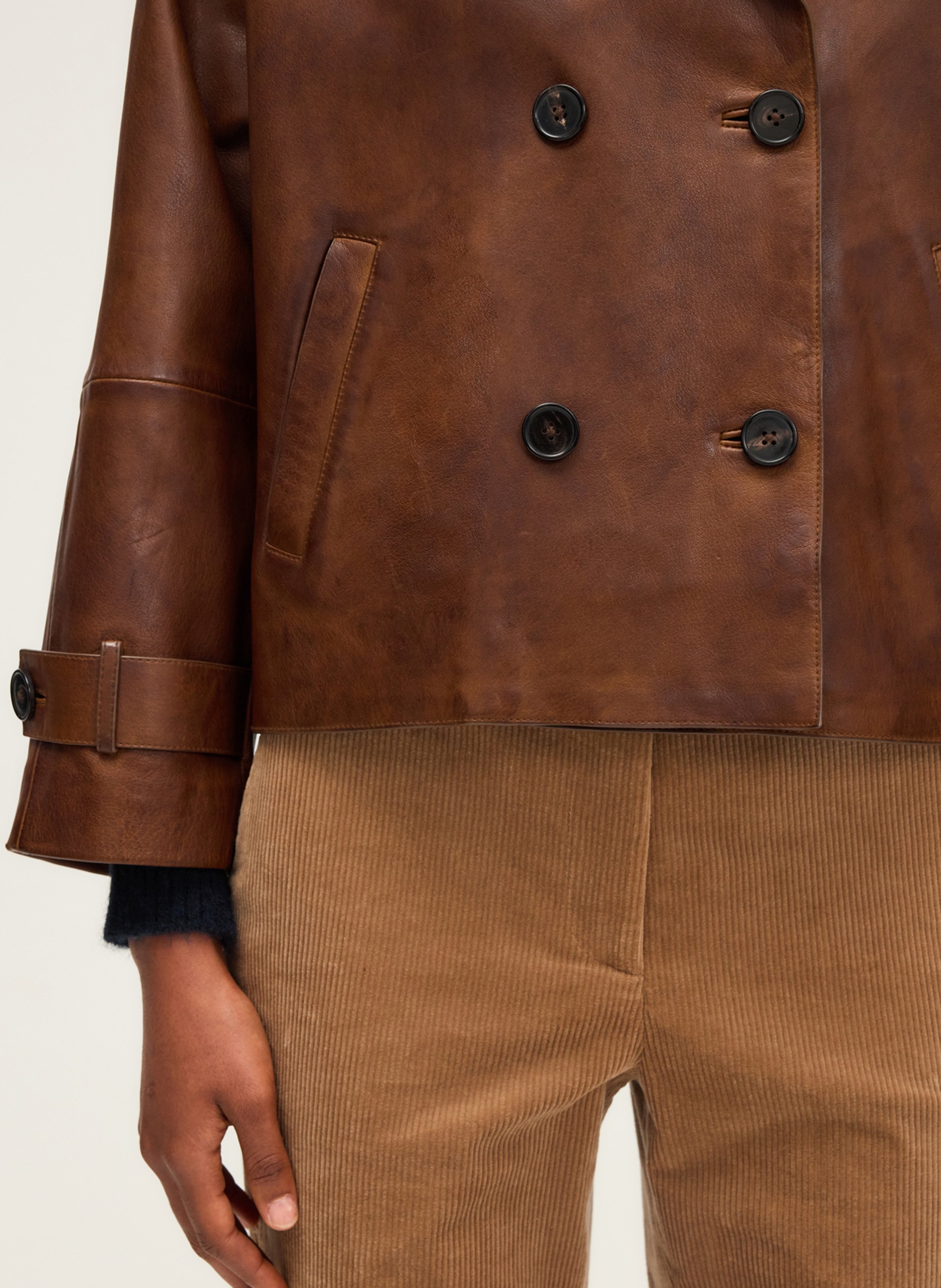 Leather trench coat PABLO Brown