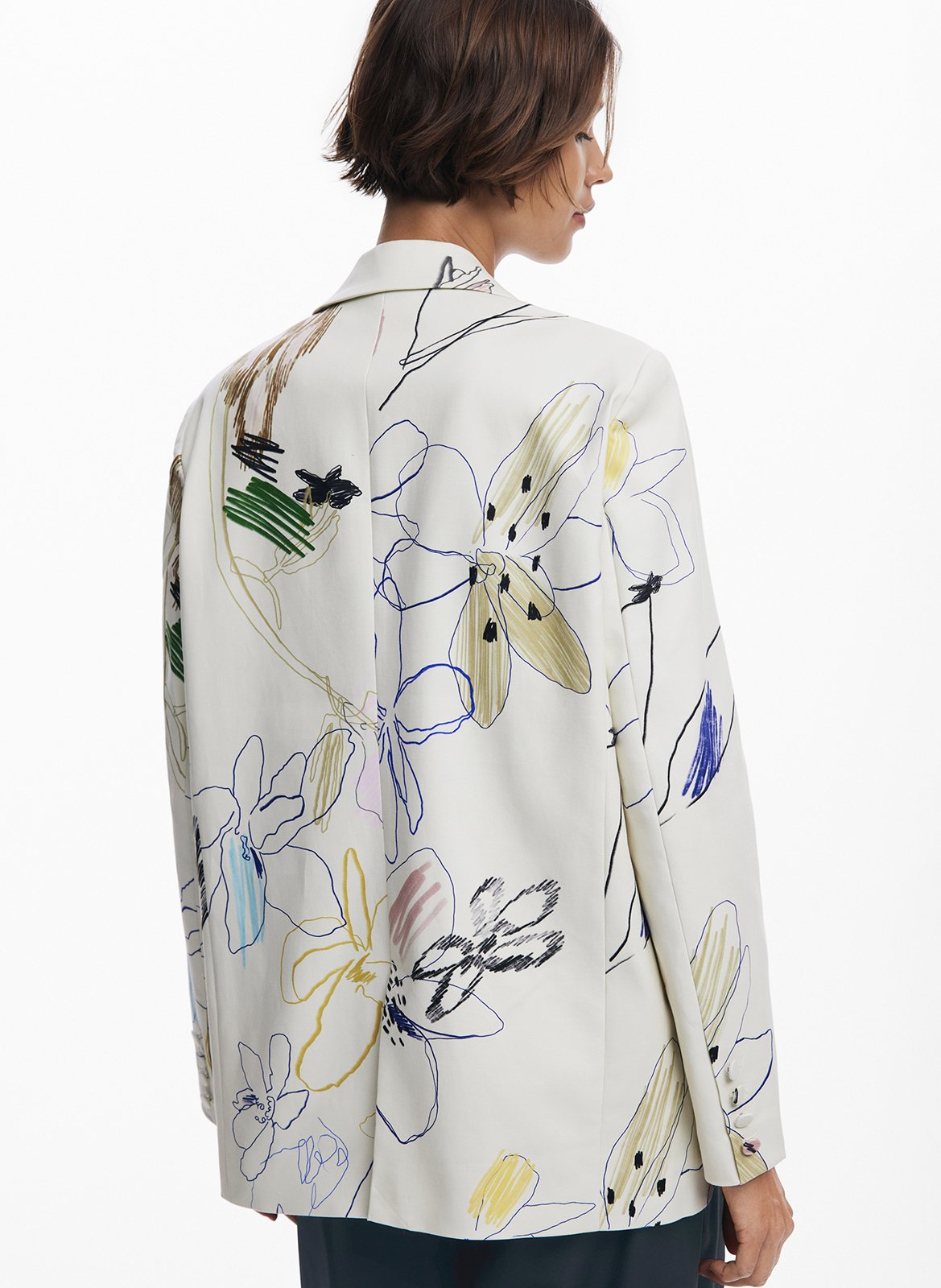 Giacca con revers in misto cotone DESIGUAL Bianco