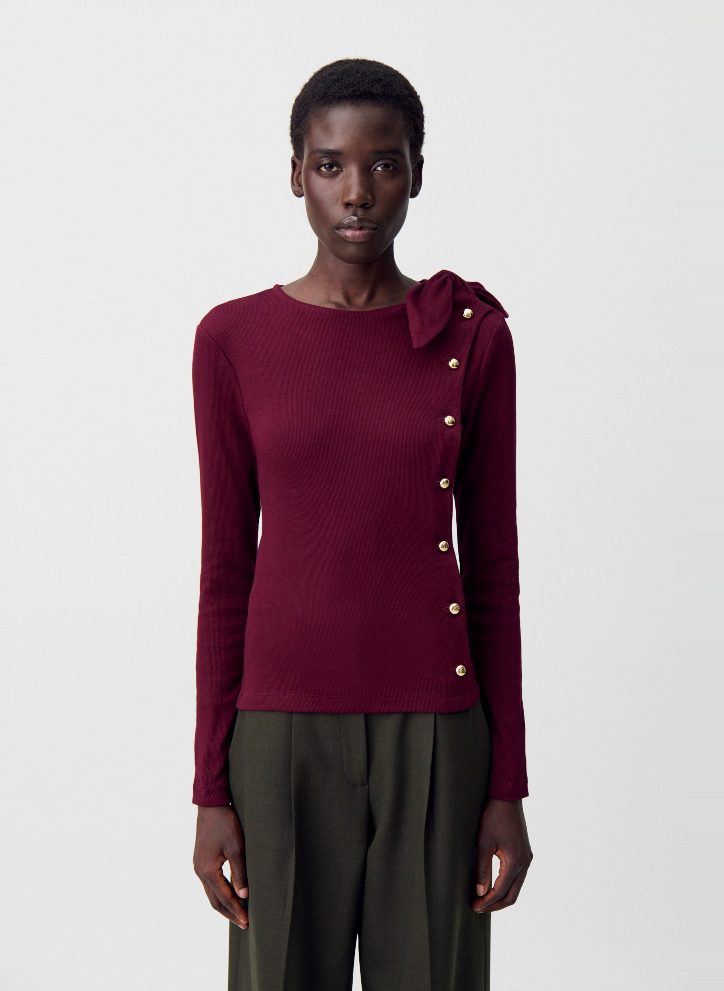 Pull en coton mélangé col rond CLAUDIE PIERLOT