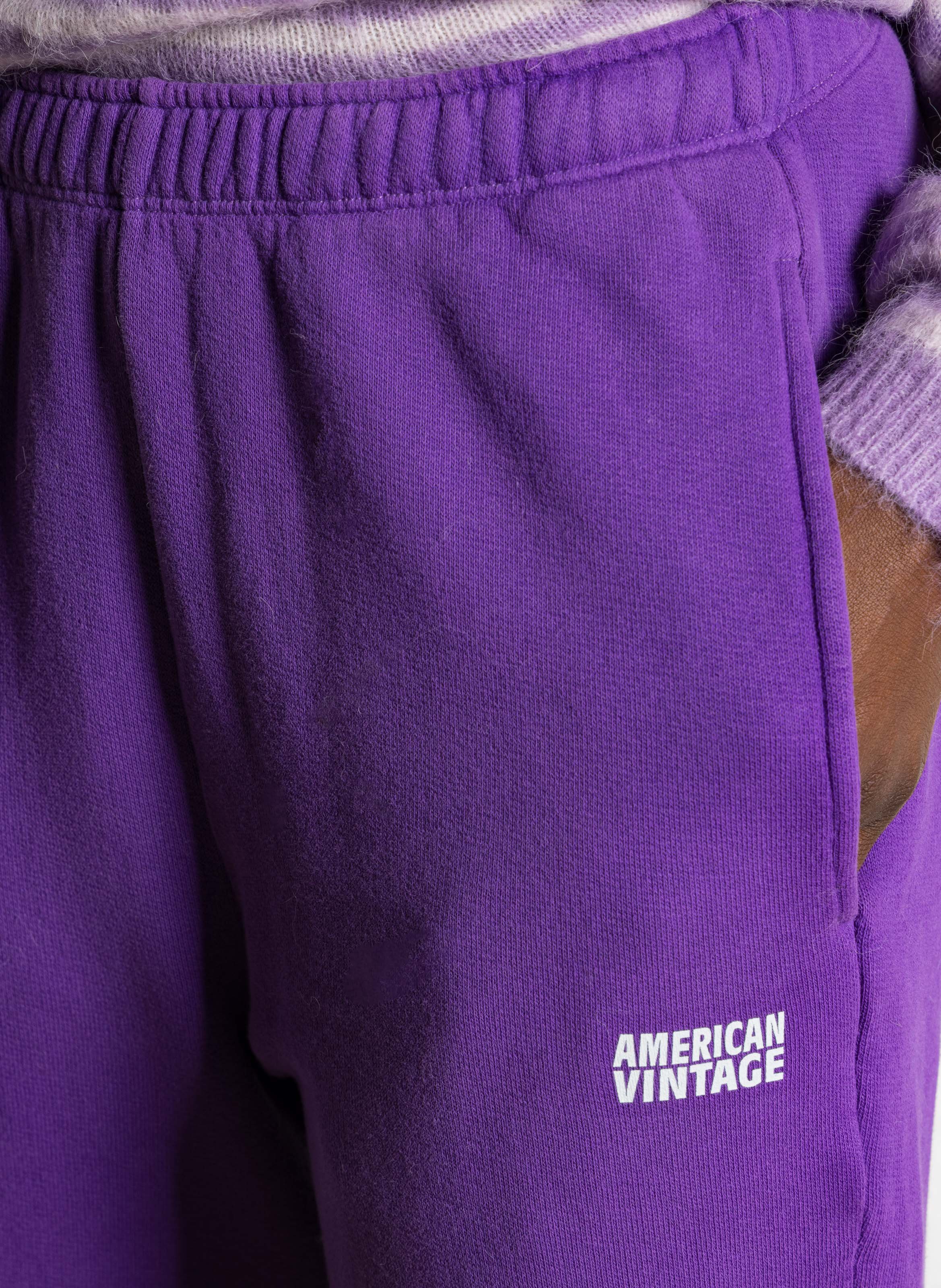 Jogging taille haute en coton mélangé AMERICAN VINTAGE Violet