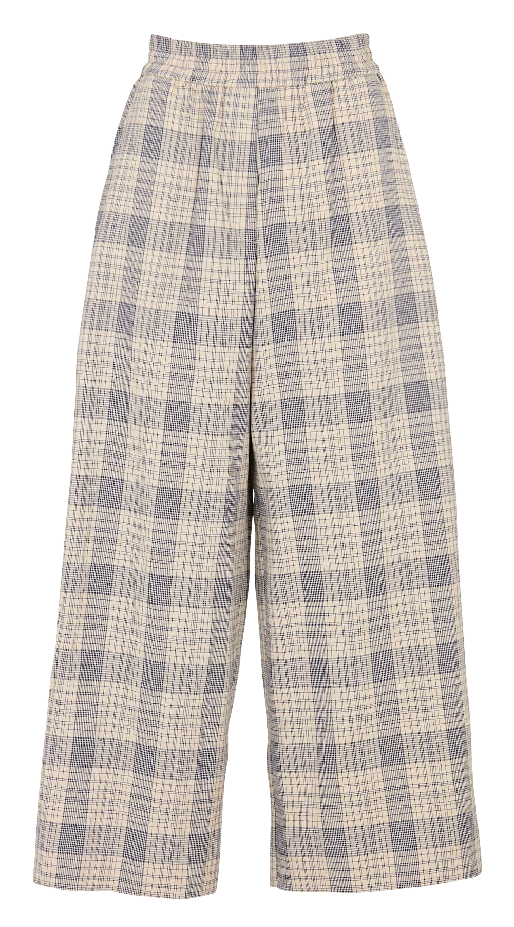 Wide checked pants in cotton and linen blend HOD PARIS Blue