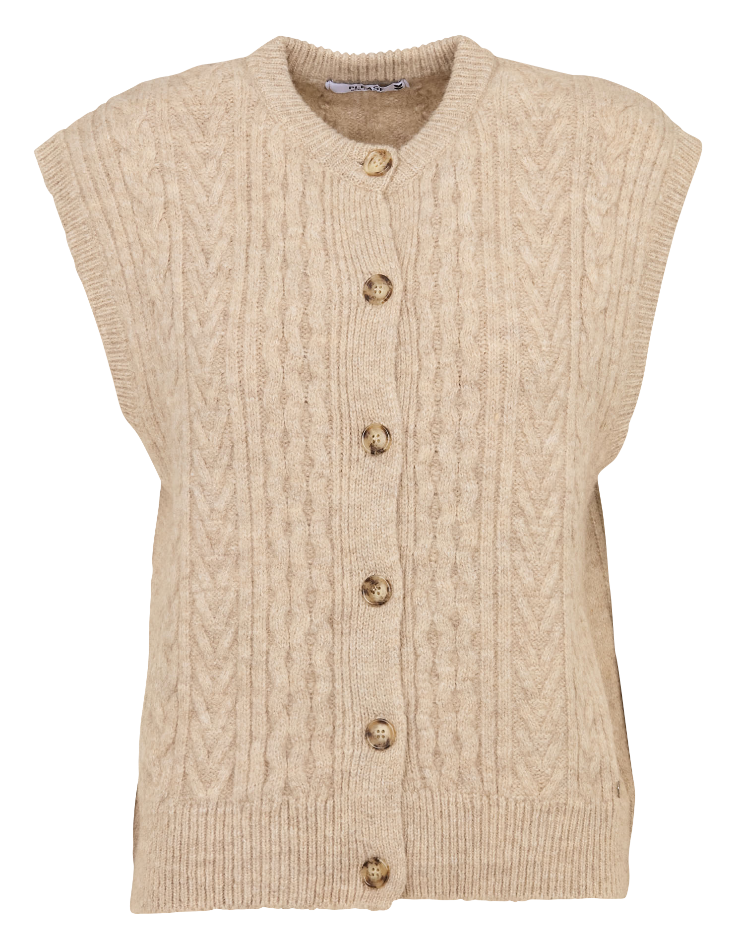 Oversized round neck vest  Sabbia