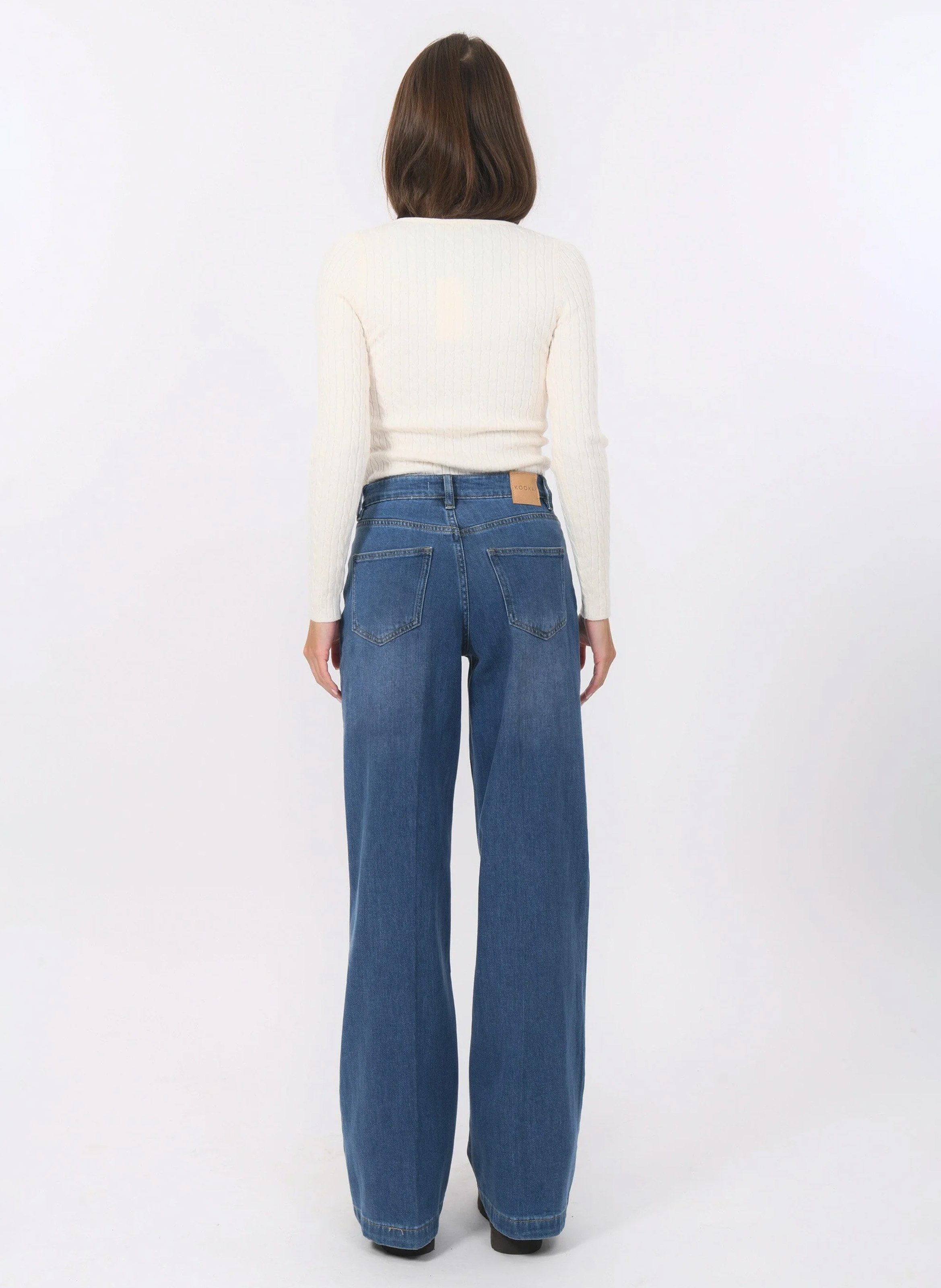 Cotton-blend straight jeans KOOKAI Blue
