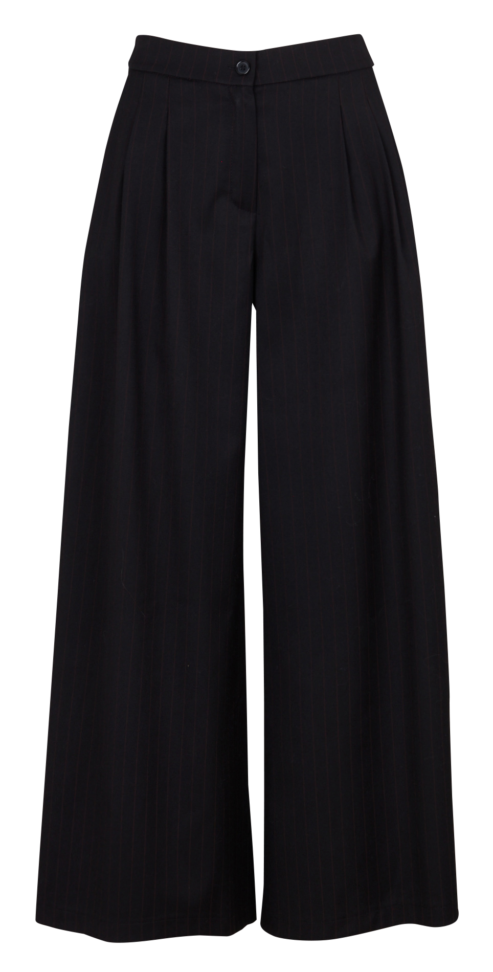 Wide-leg pinstripe pants LA FEE MARABOUTEE Black