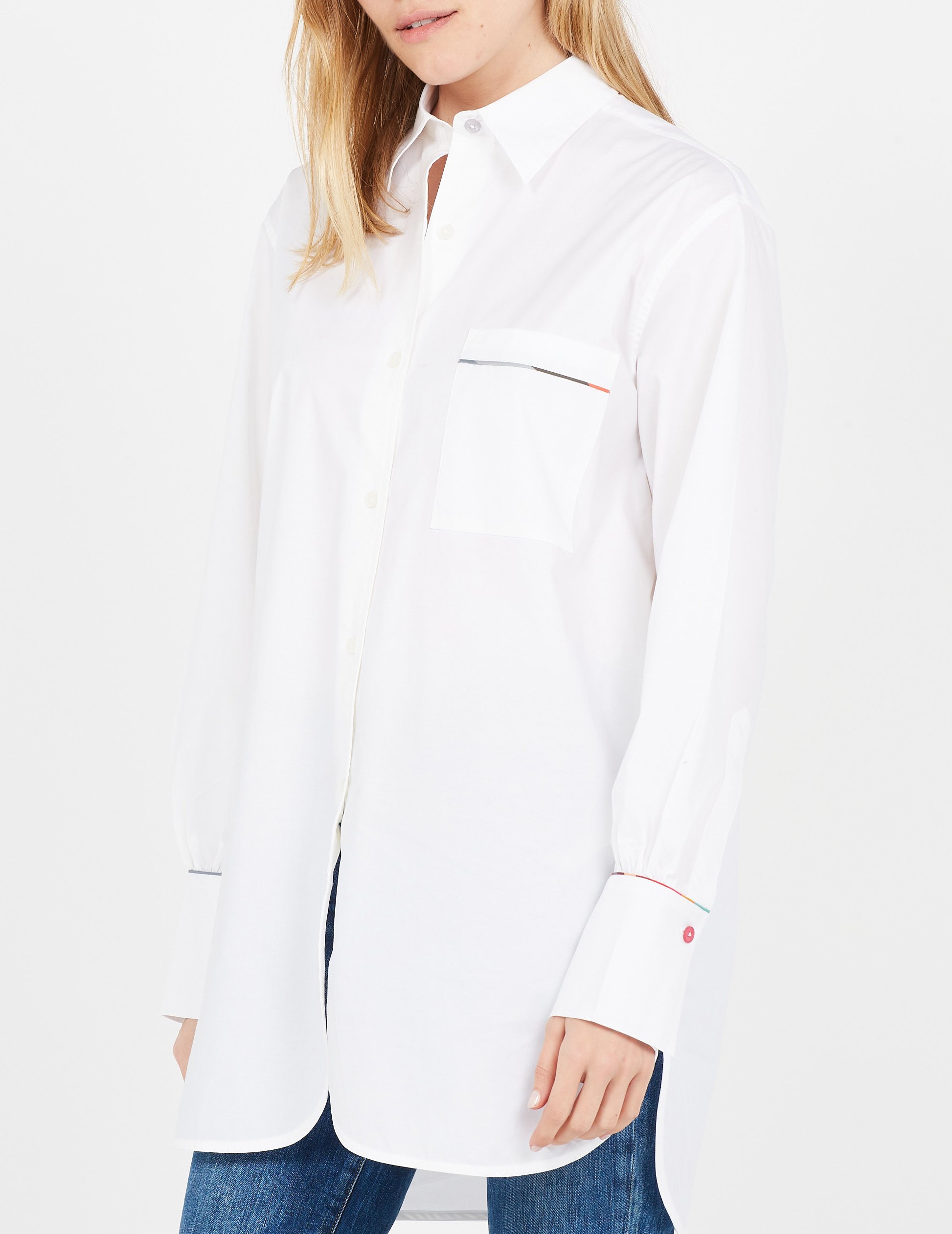 Organic cotton-blend shirt with classic collar PAUL SMITH White