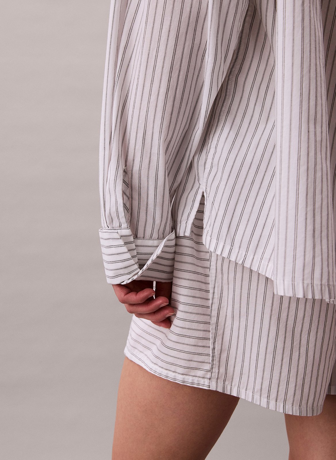 Oversized cotton shirt with classic collar CALVIN KLEIN UNDERWEAR White