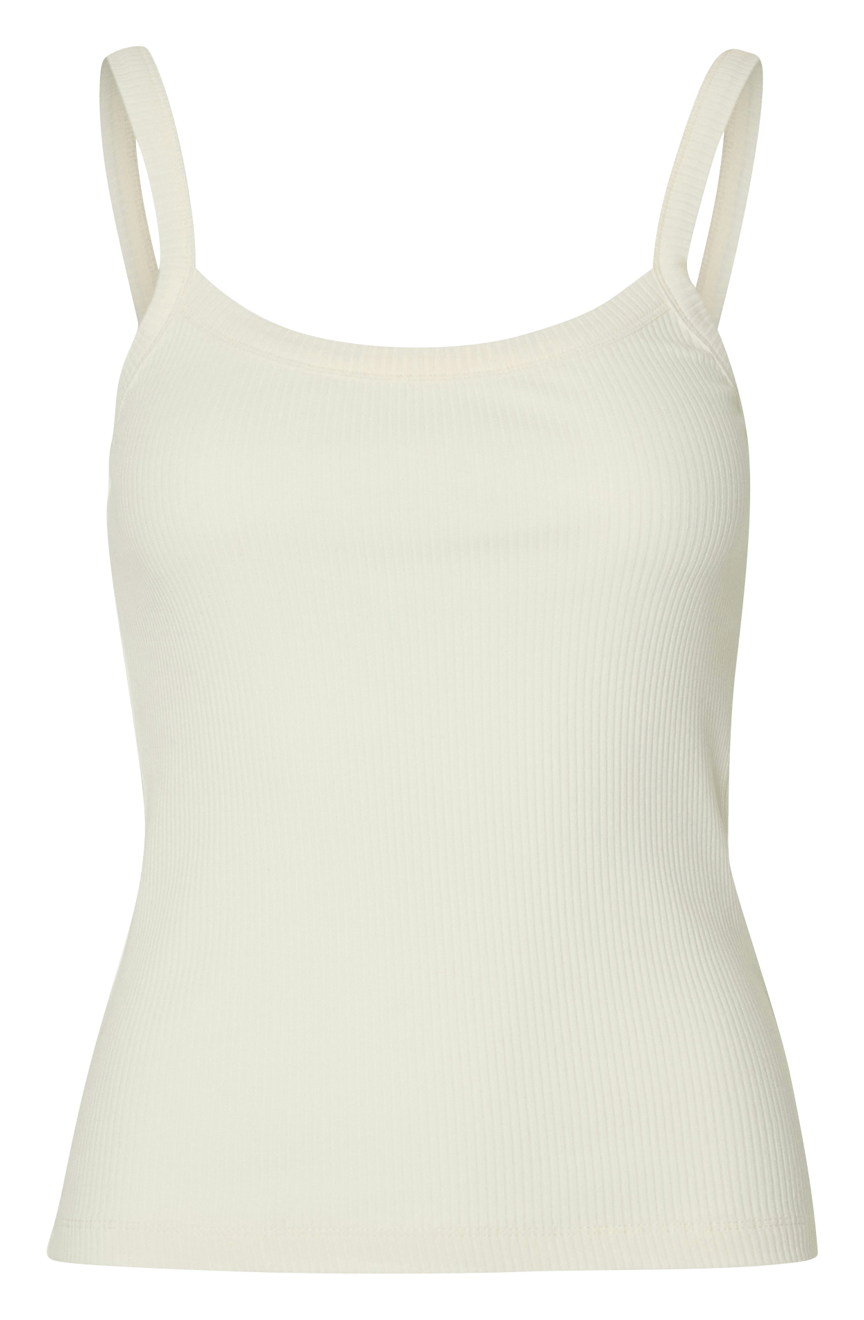 Round neck organic cotton blend straight tank top SELECTED