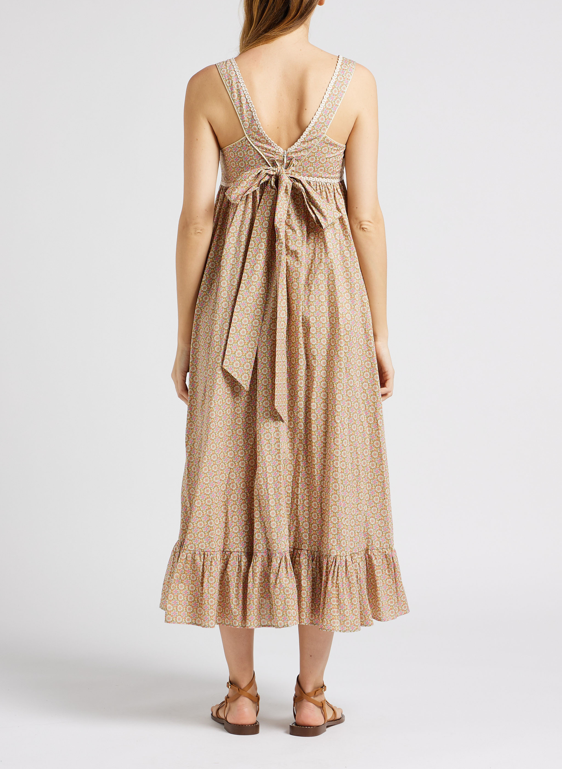 Lange jurk met vierkante hals en bloemenprint PAUL AND JOE Veelkleurig