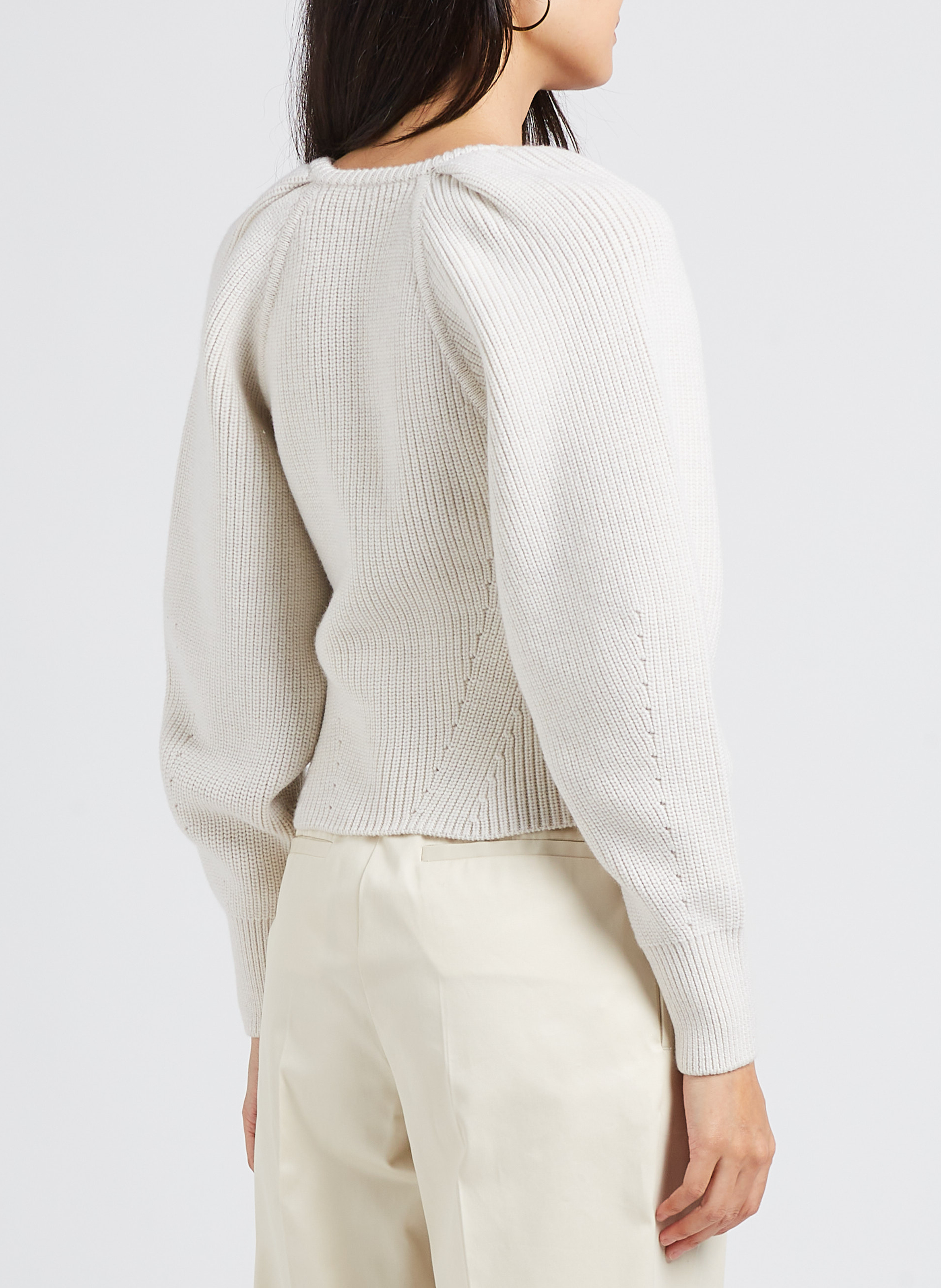 V-neck low-cut wool sweater IRO Beige