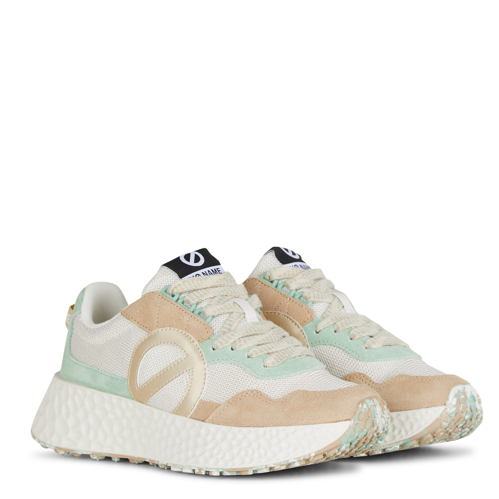 Low-top sneakers in mixed leather NO NAME Multicolored