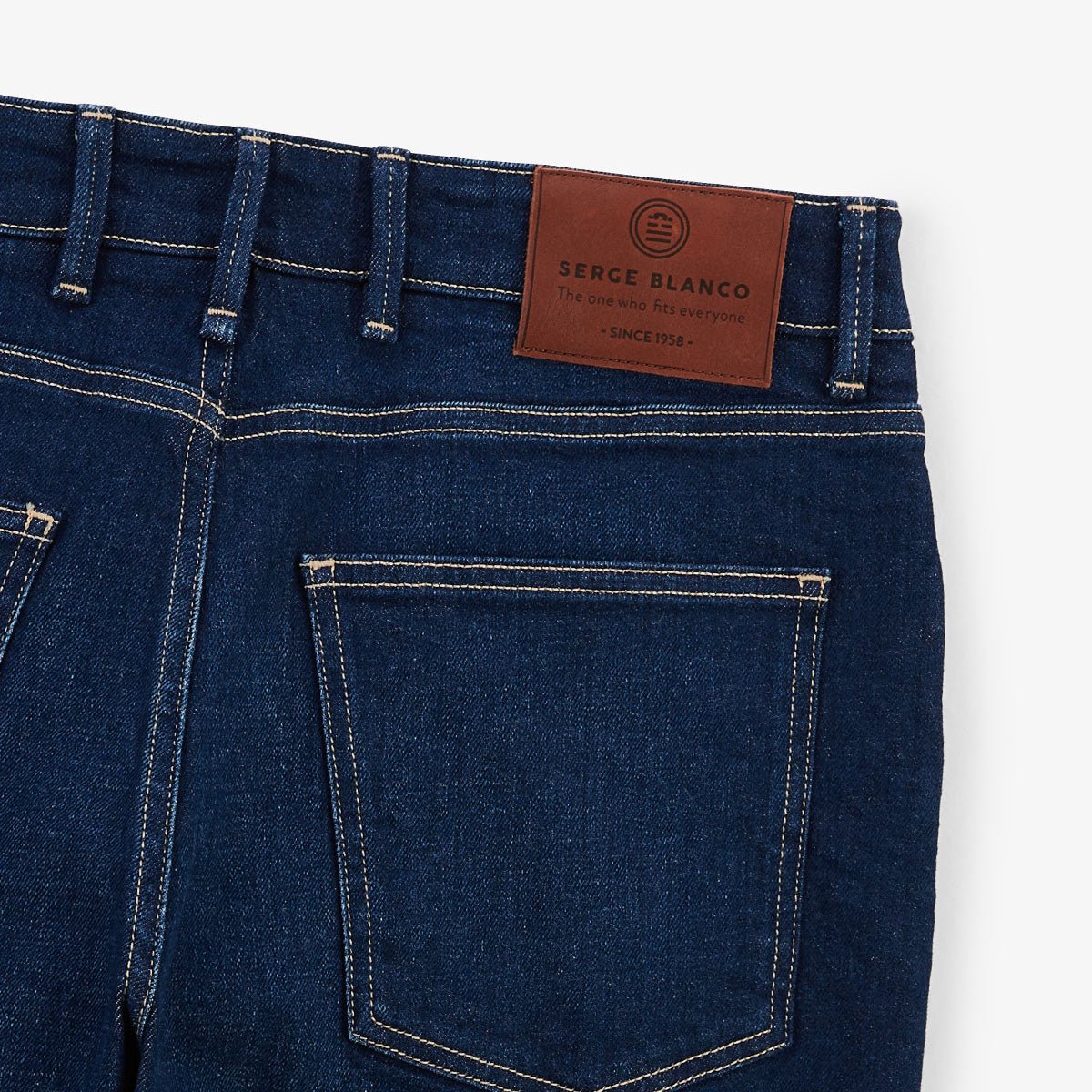 Tapered stretch denim Bermuda shorts SERGE BLANCO Blue