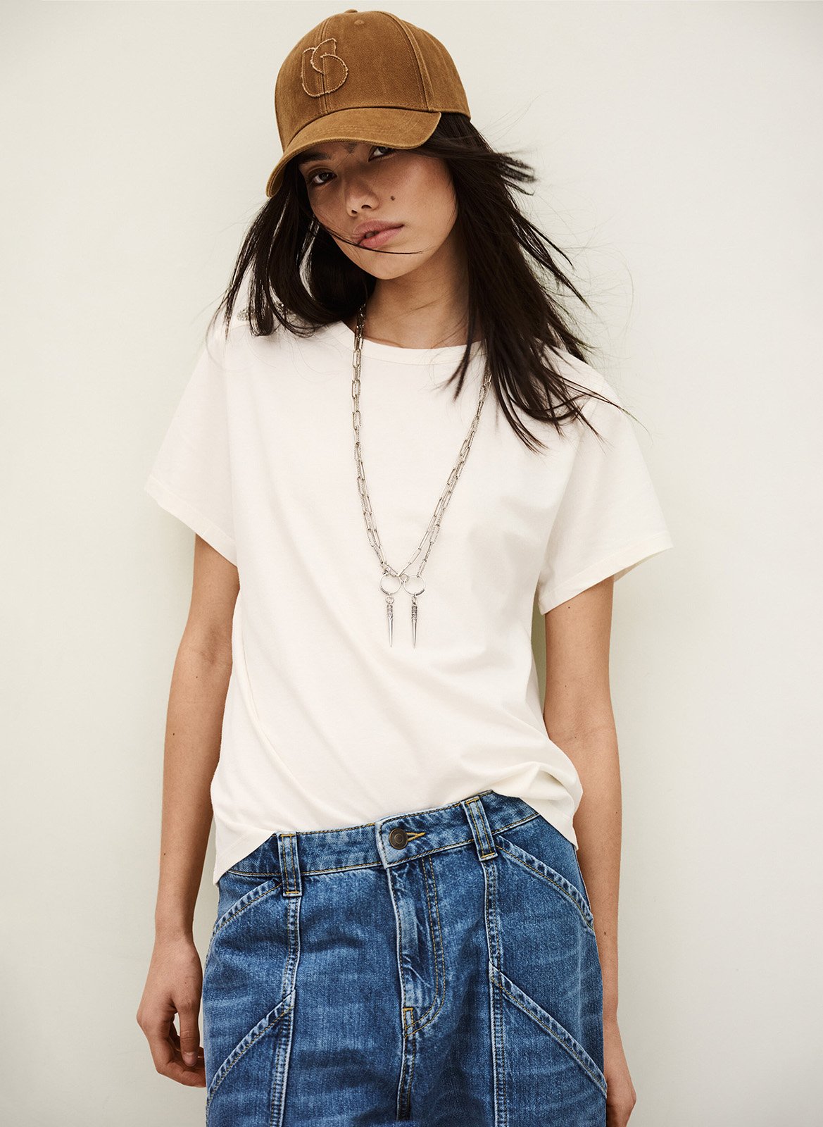 Tee-shirt col rond en coton BA&SH