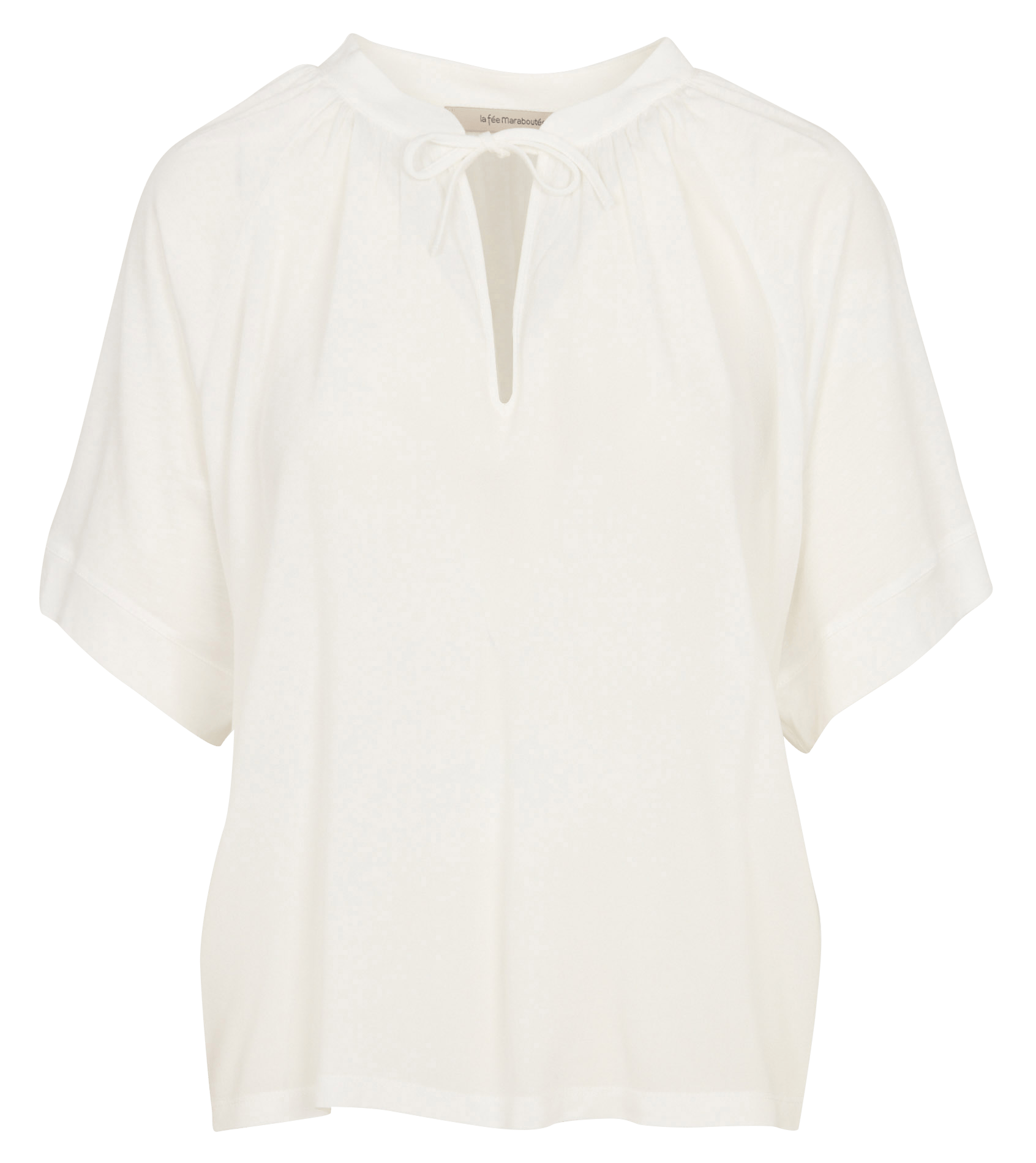 Tunisian-collar fluid T-shirt  LA FEE MARABOUTEE White