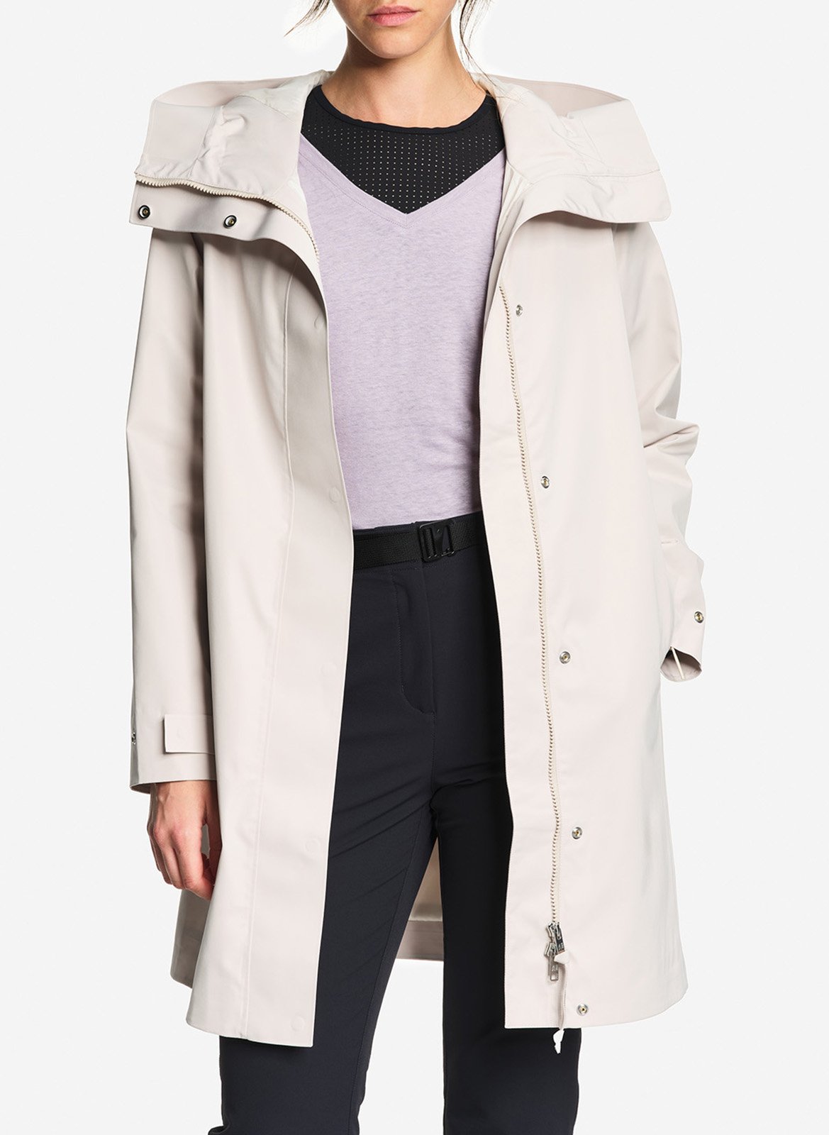 Straight mid-length parka with solid hood AIGLE Beige