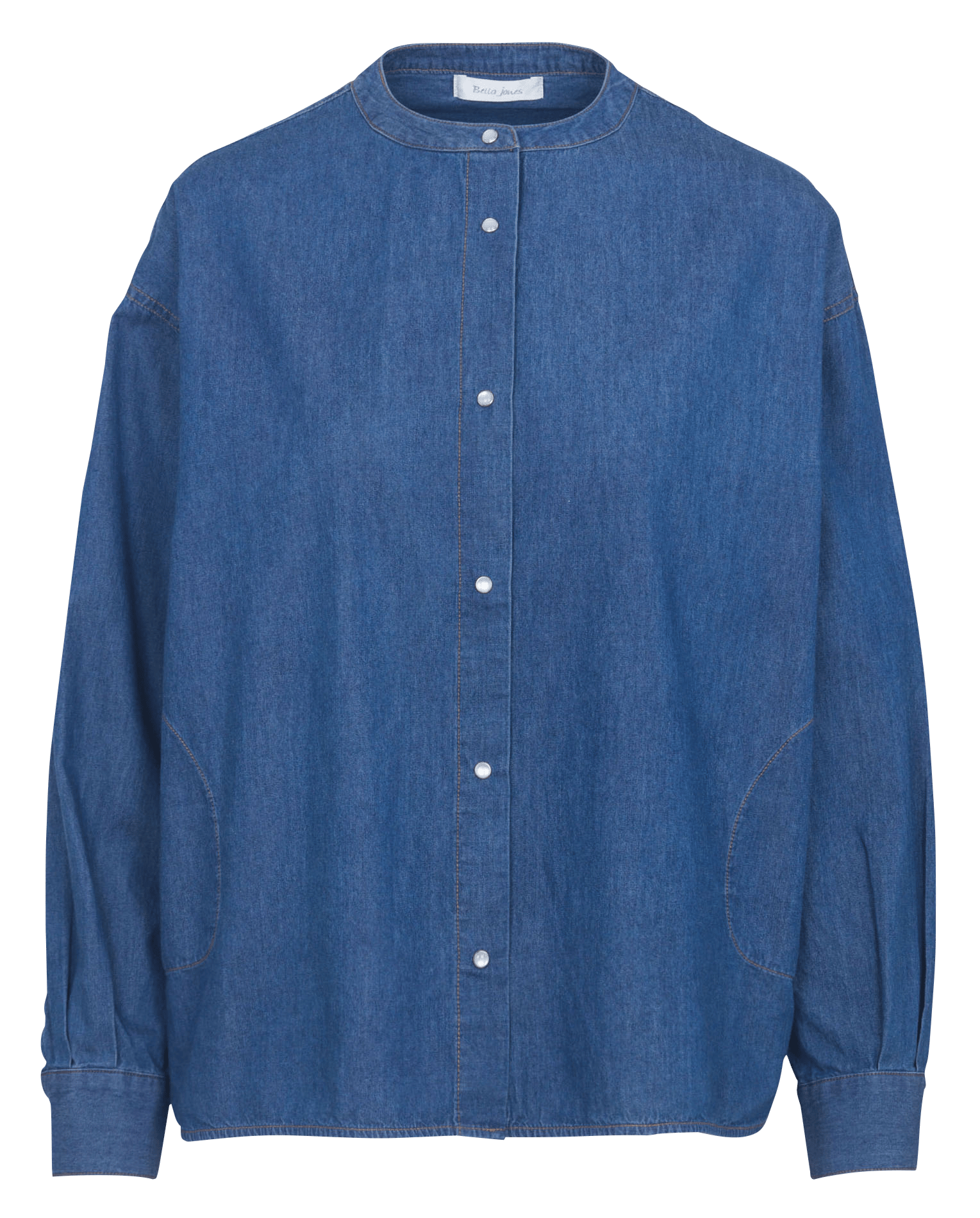 Chemise col rond en denim BELLA JONES Bleu