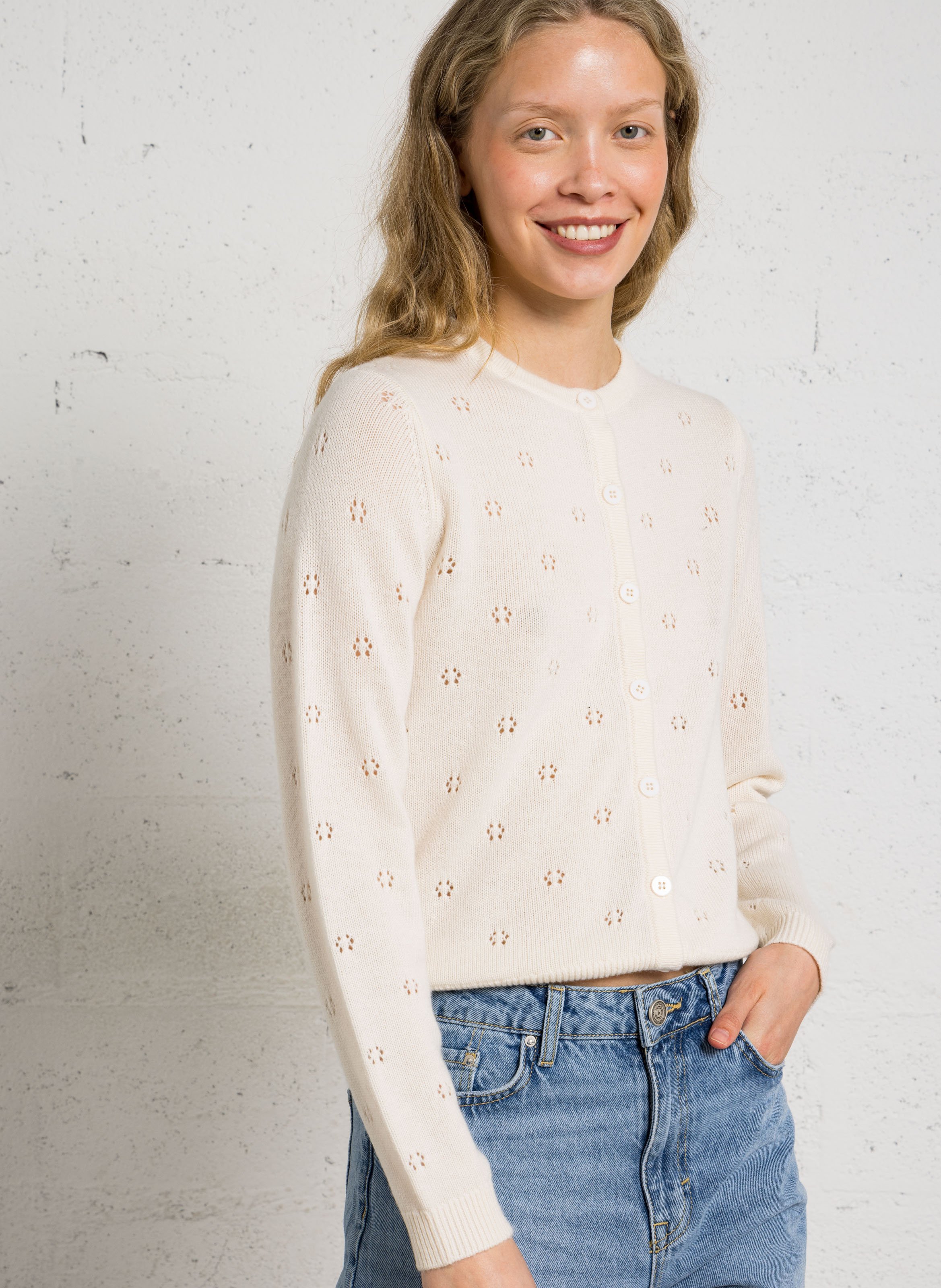 Gerade geschnittene Weste aus Wolle und Kaschmir PETITE MENDIGOTE Beige