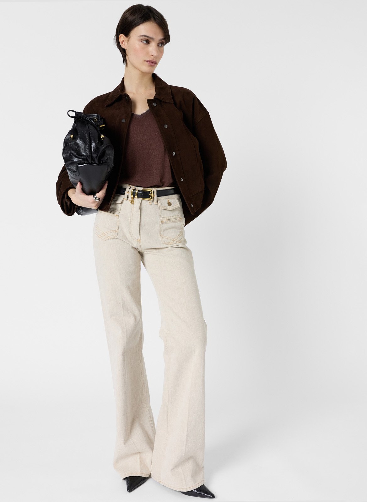 Linnen T-shirt met rechte pasvorm GERARD DAREL Bruin