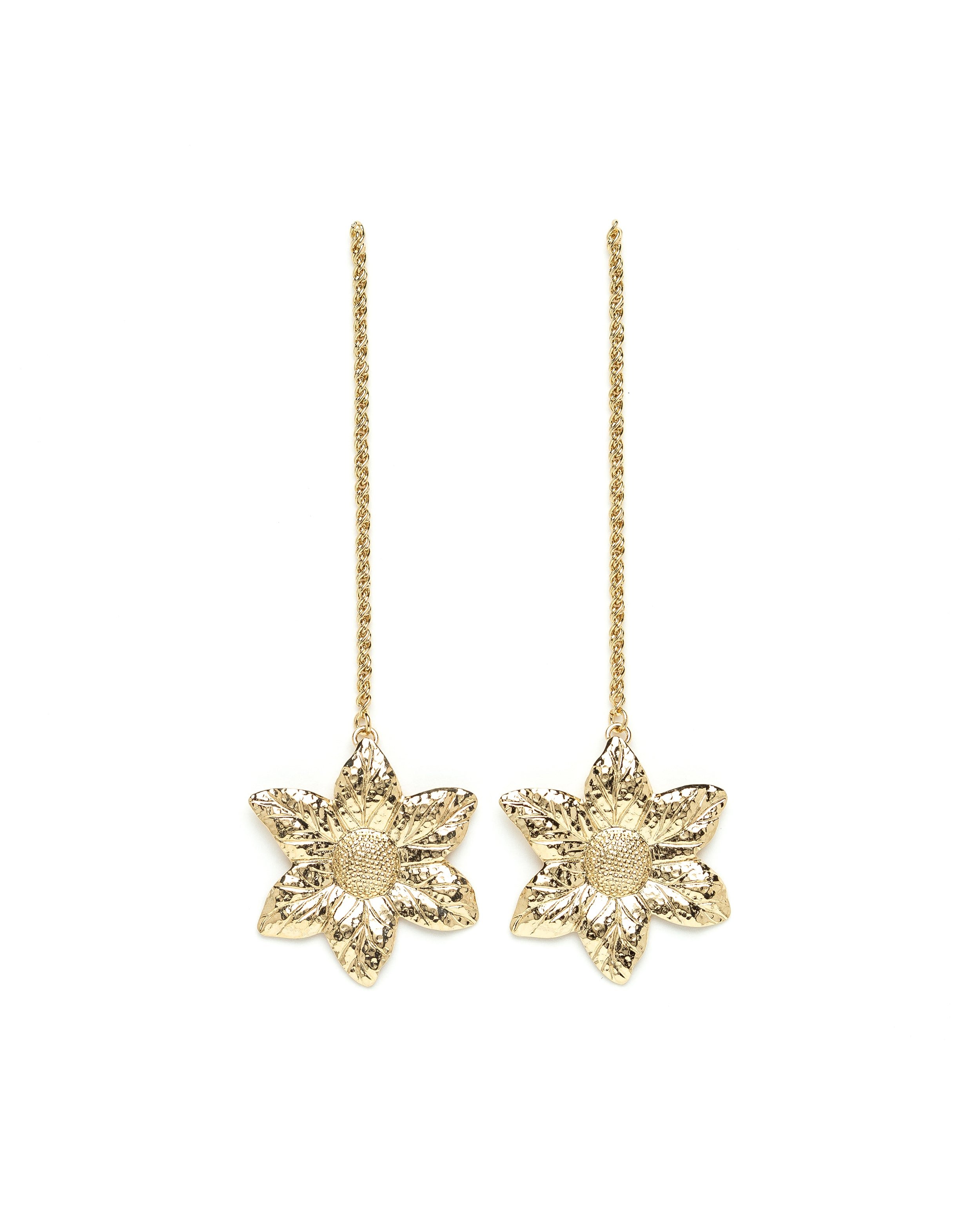 Silver-plated flower drop earrings MONSIEUR SIMONE