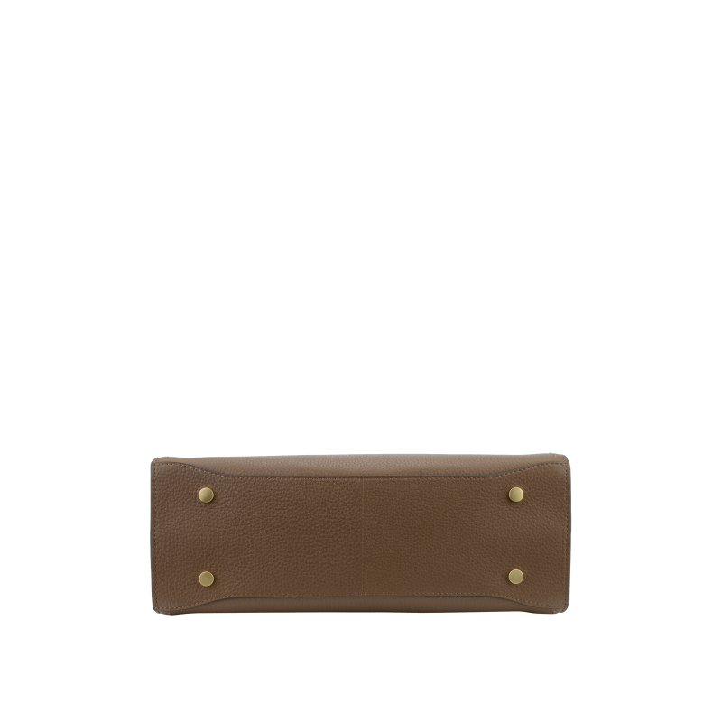 Calfskin leather handbag Brown