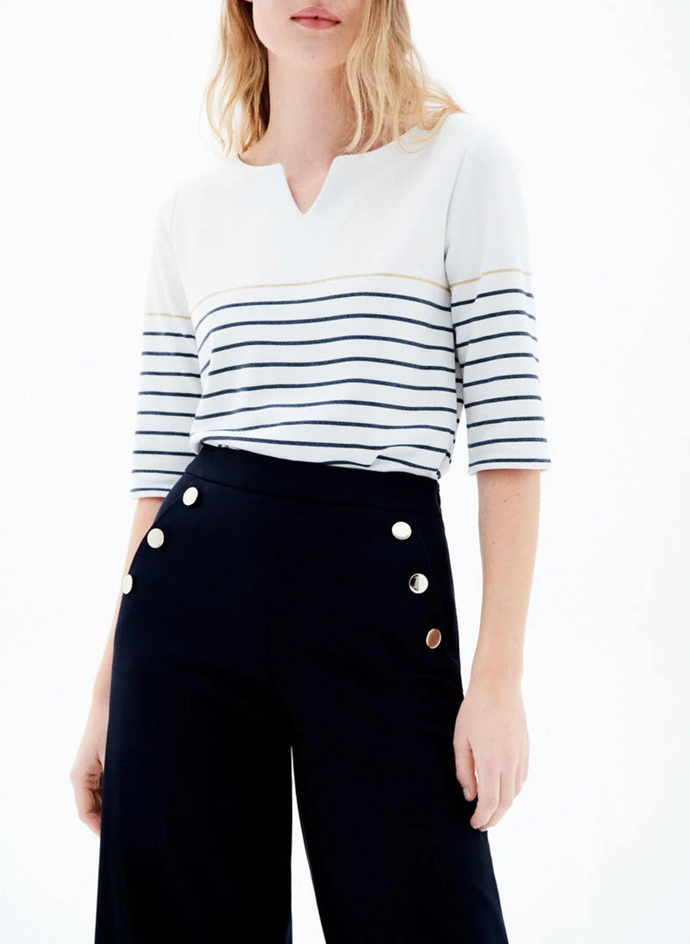 Straight T-shirt with henley collar CAROLL Beige